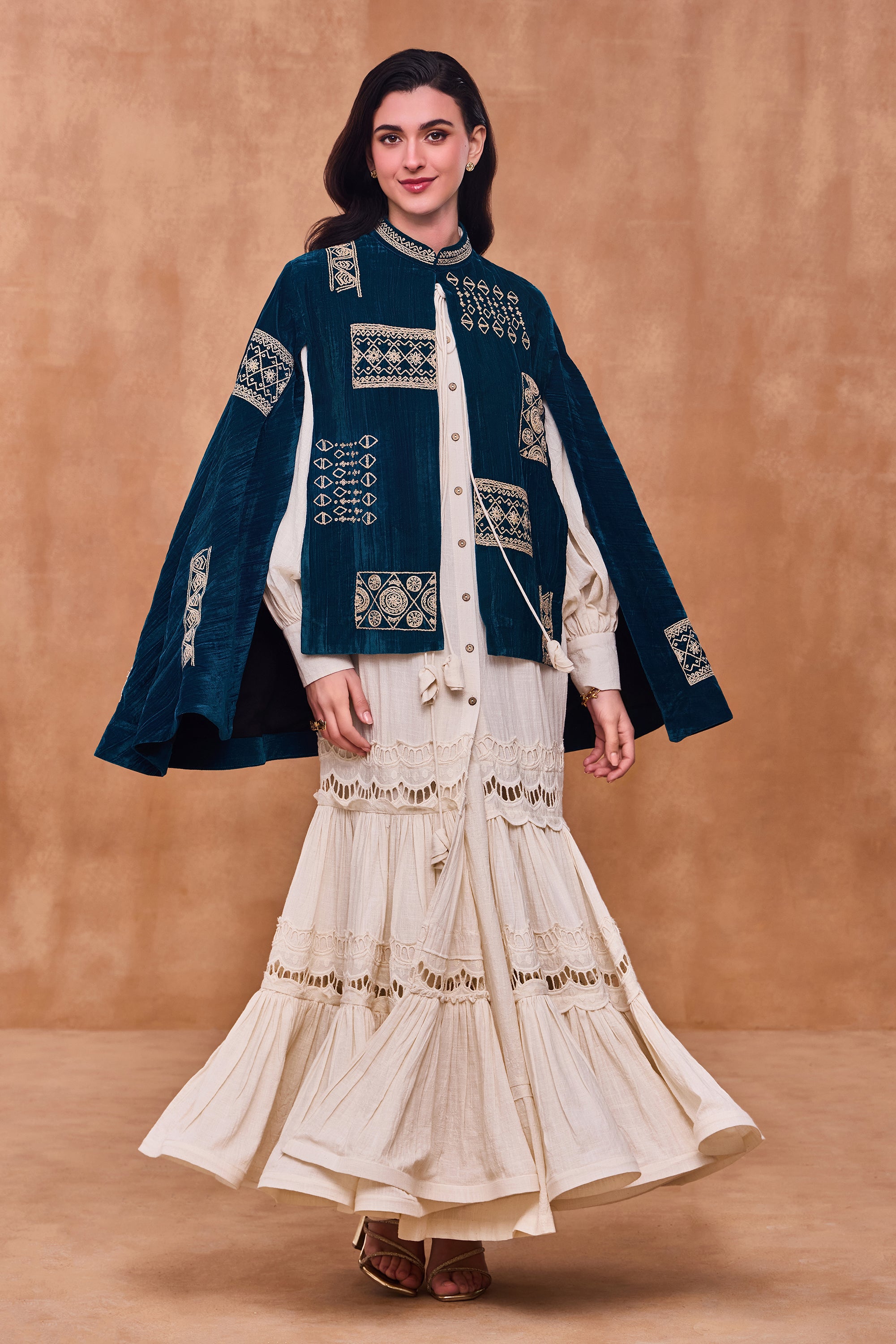 Feslena Embroidered Cape