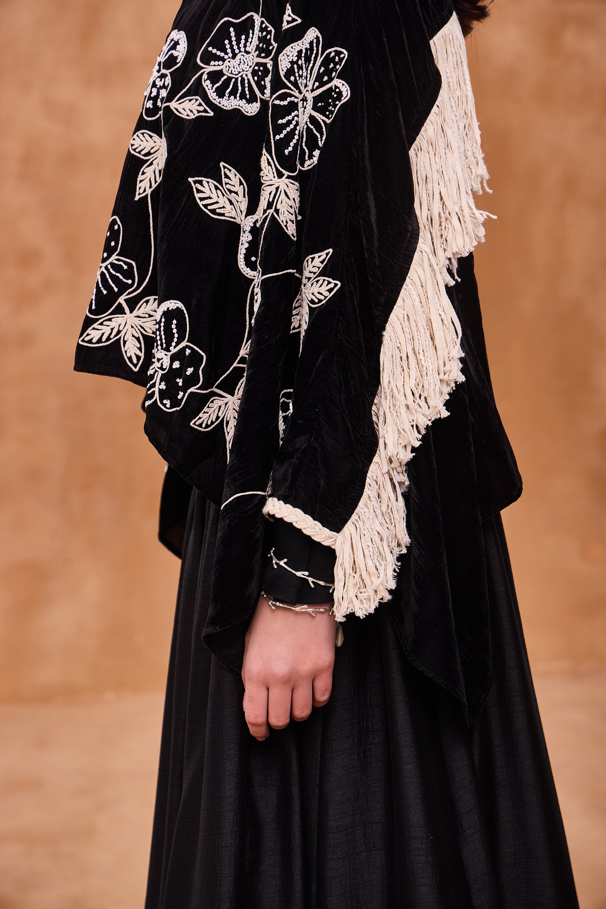 Lydiella Embroidered & Embellished Cape with Skirt