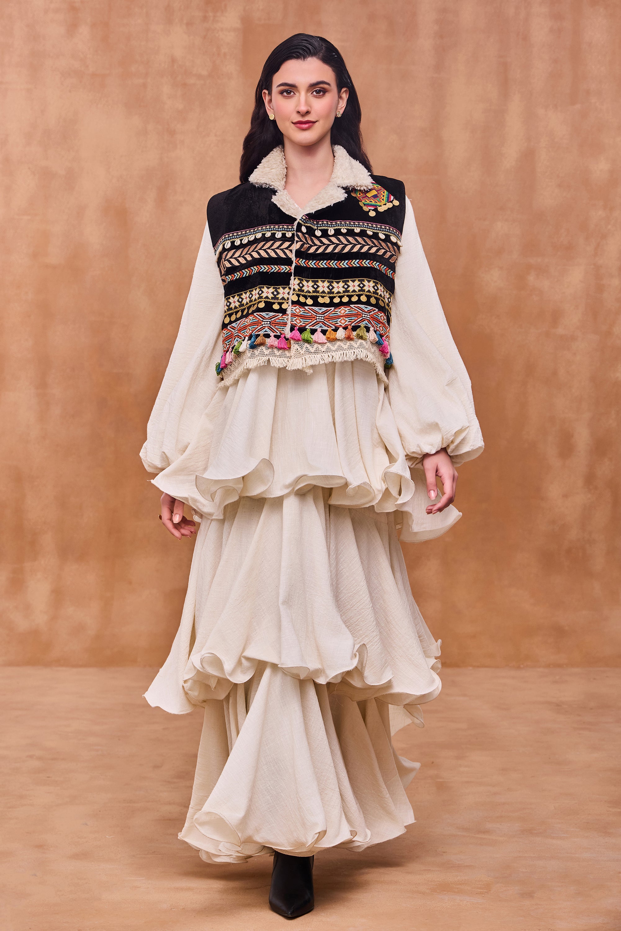 Elowina Embroidered Short Jacket with Embellishment