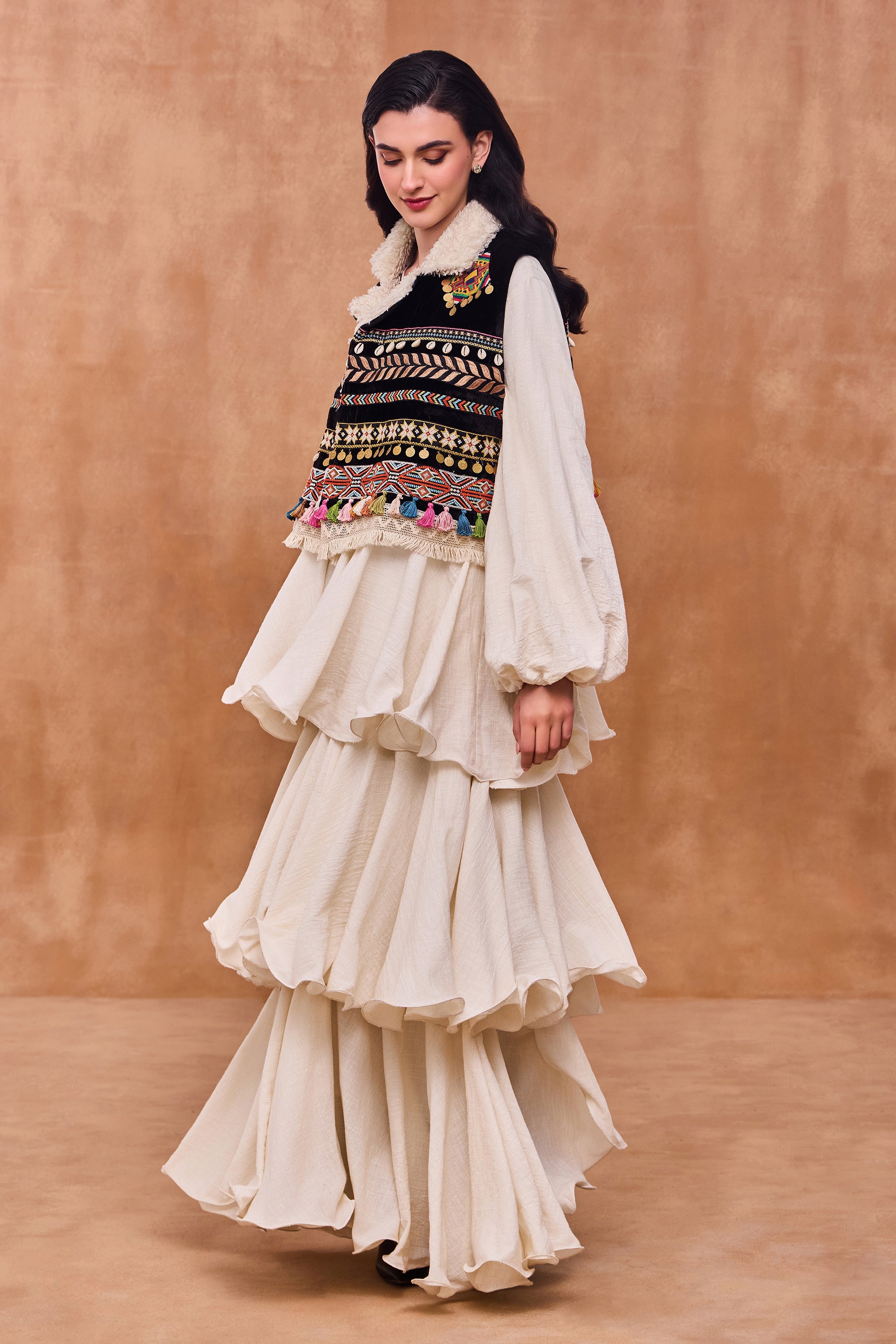 Elowina Embroidered Short Jacket with Embellishment
