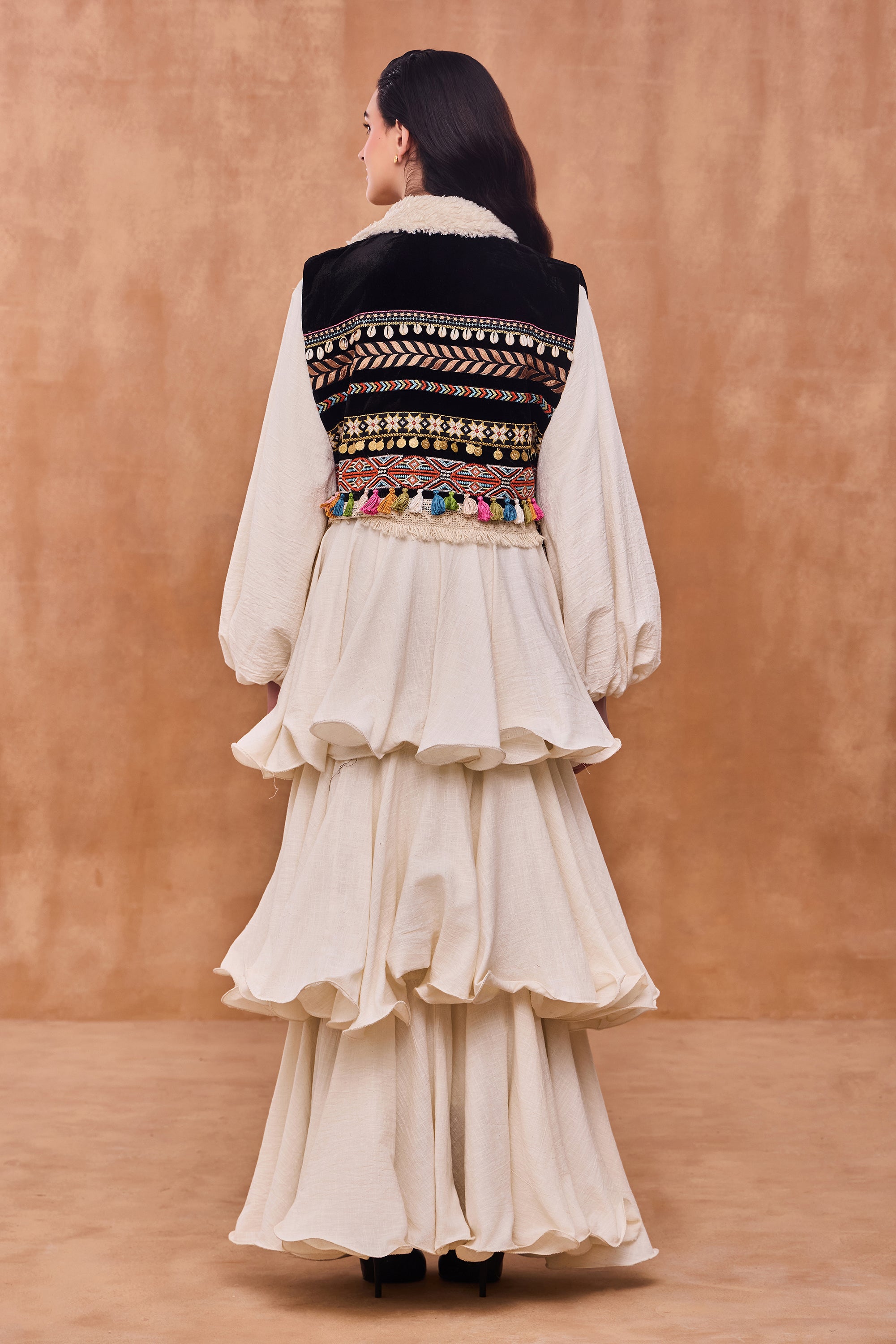 Elowina Embroidered Short Jacket with Embellishment