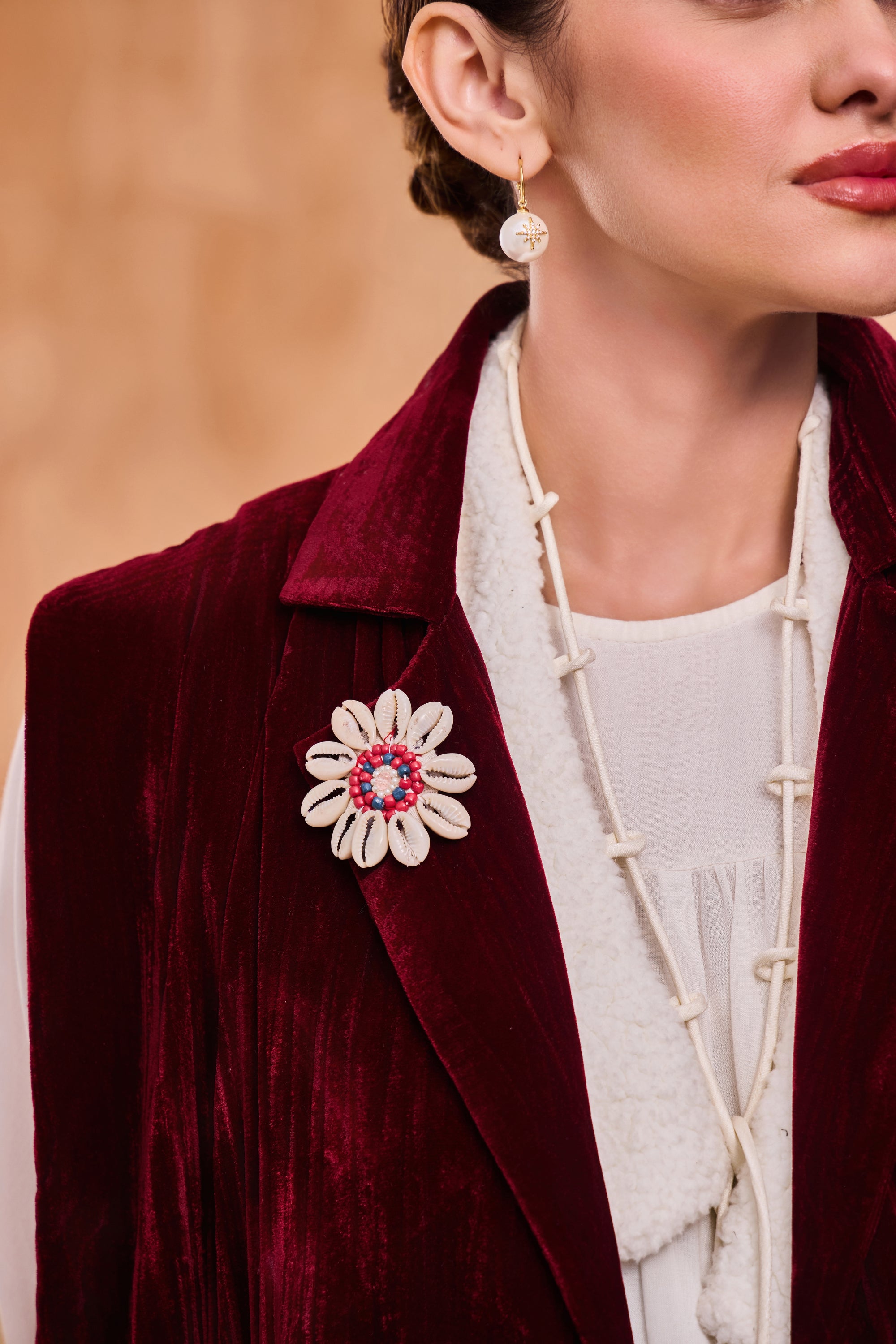 Orelina Embroidered Dushala Cape with Embellishment