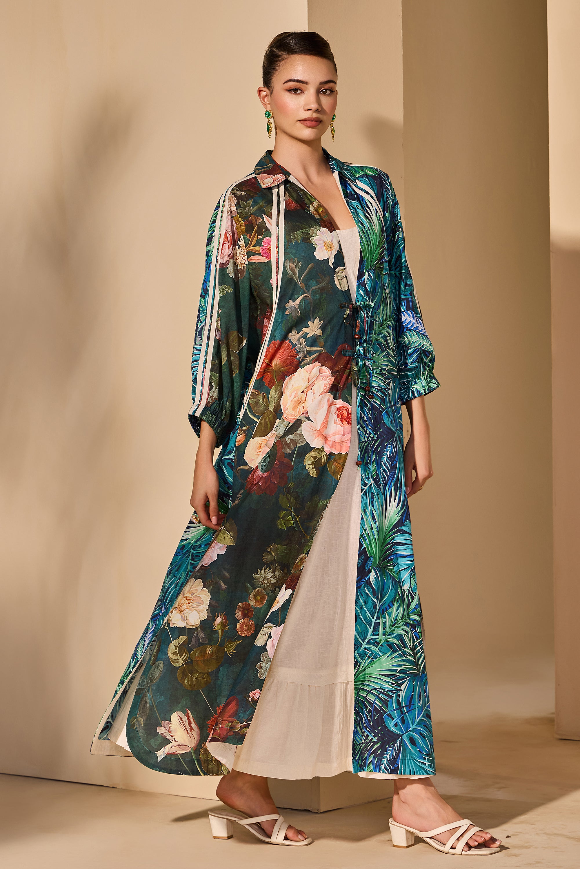 Claribel Cotton Printed Jacket with Inner Dress