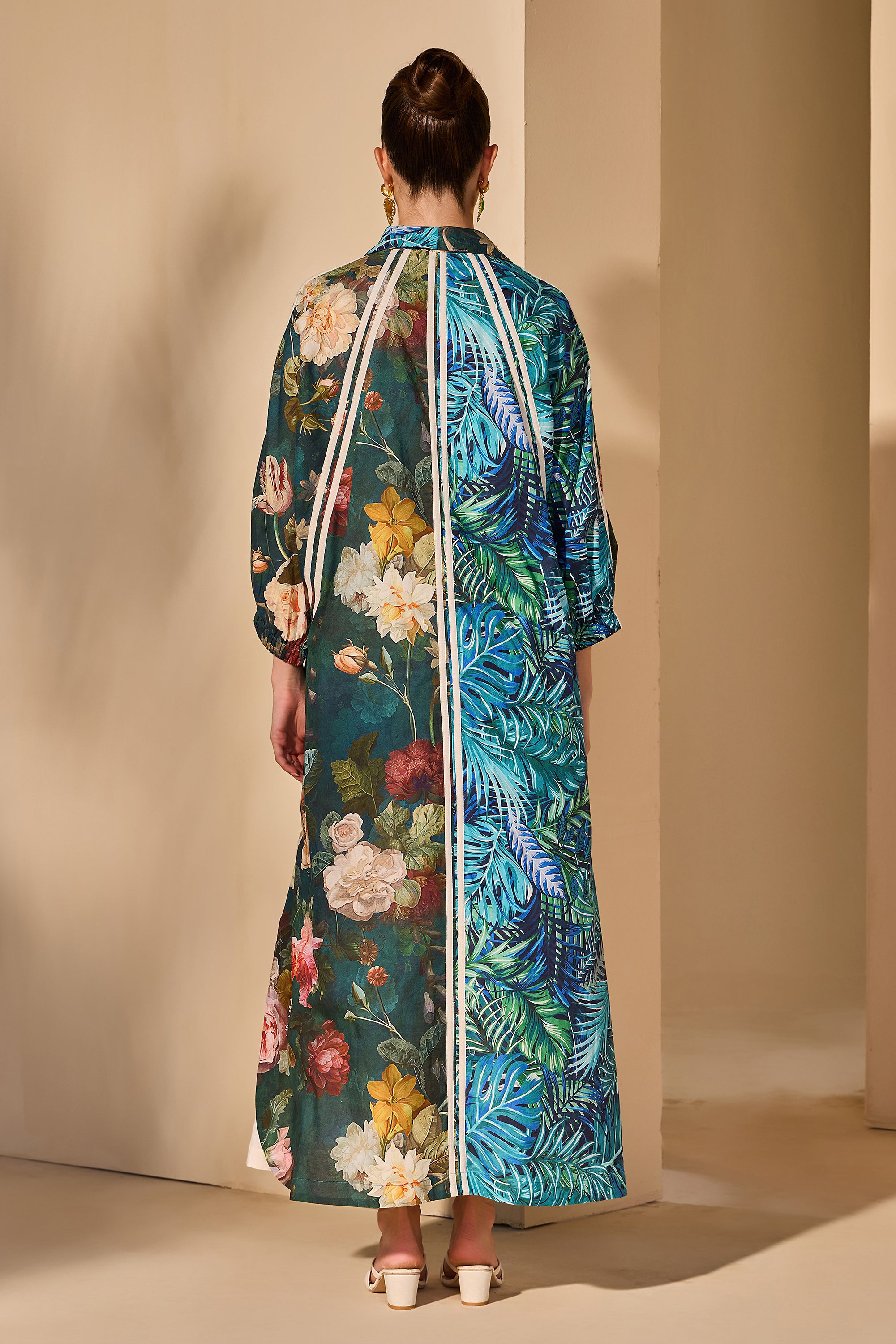 Claribel Cotton Printed Jacket with Inner Dress