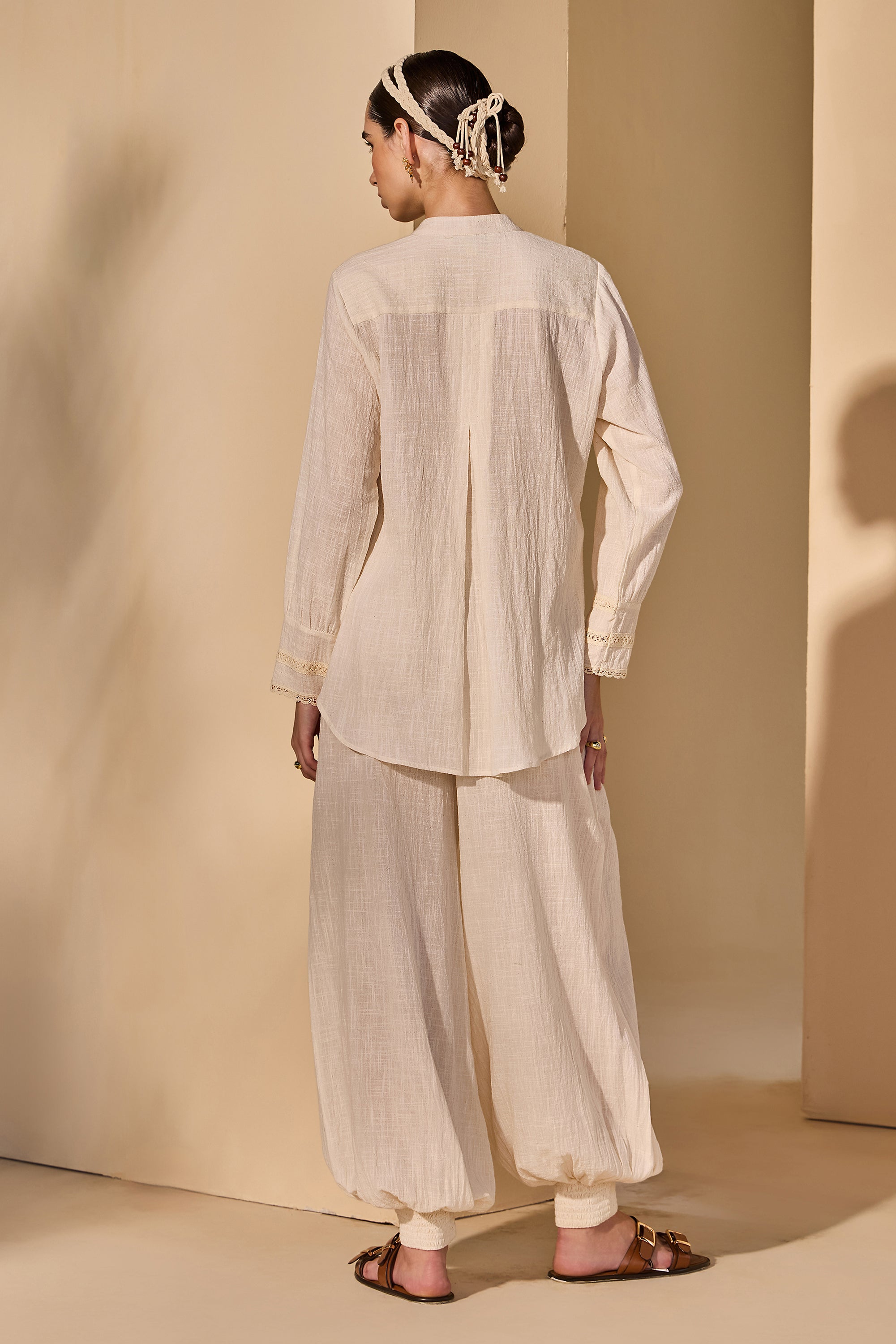 Liviana Cotton Slub Blouse with Trousers