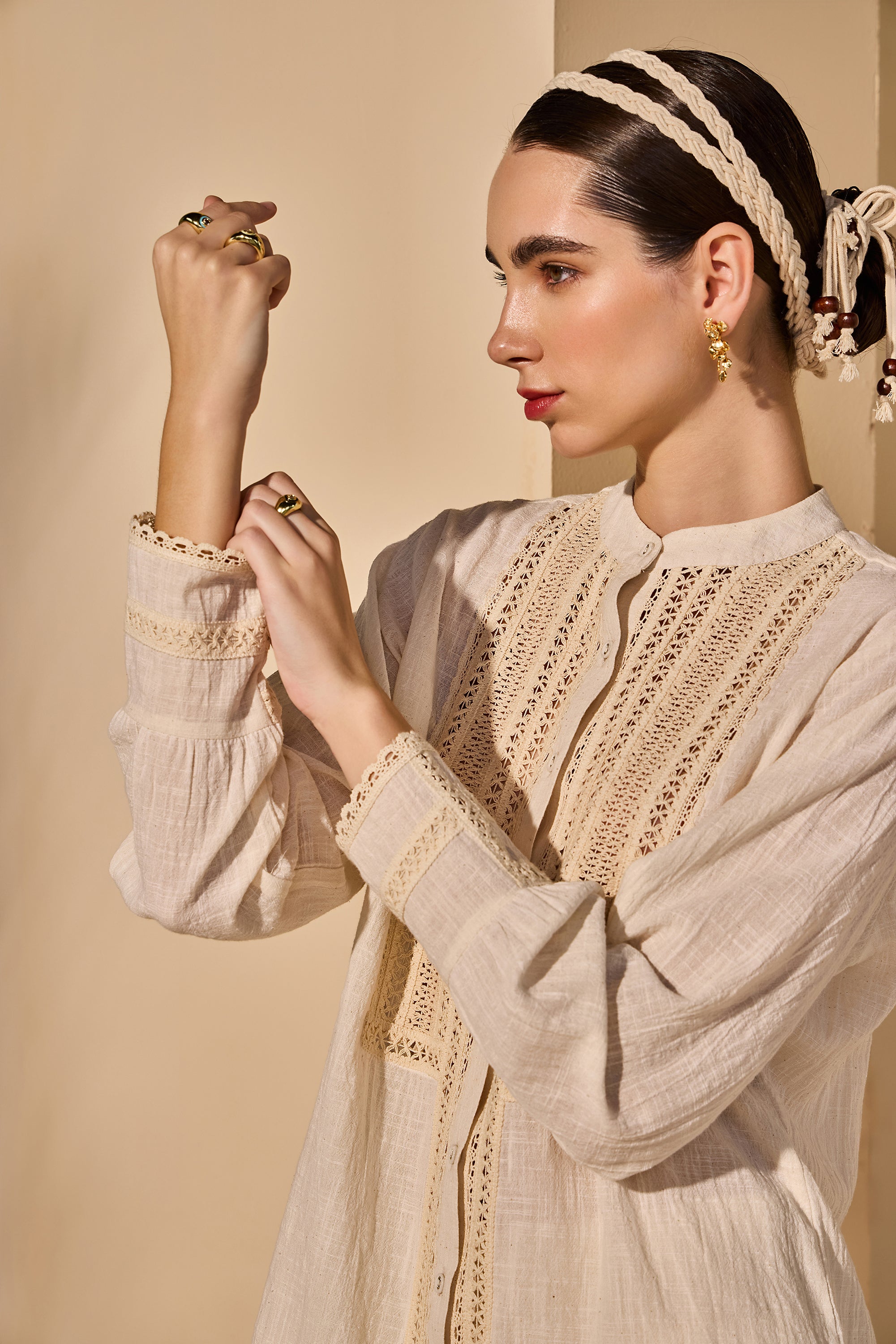 Liviana Cotton Slub Blouse with Trousers