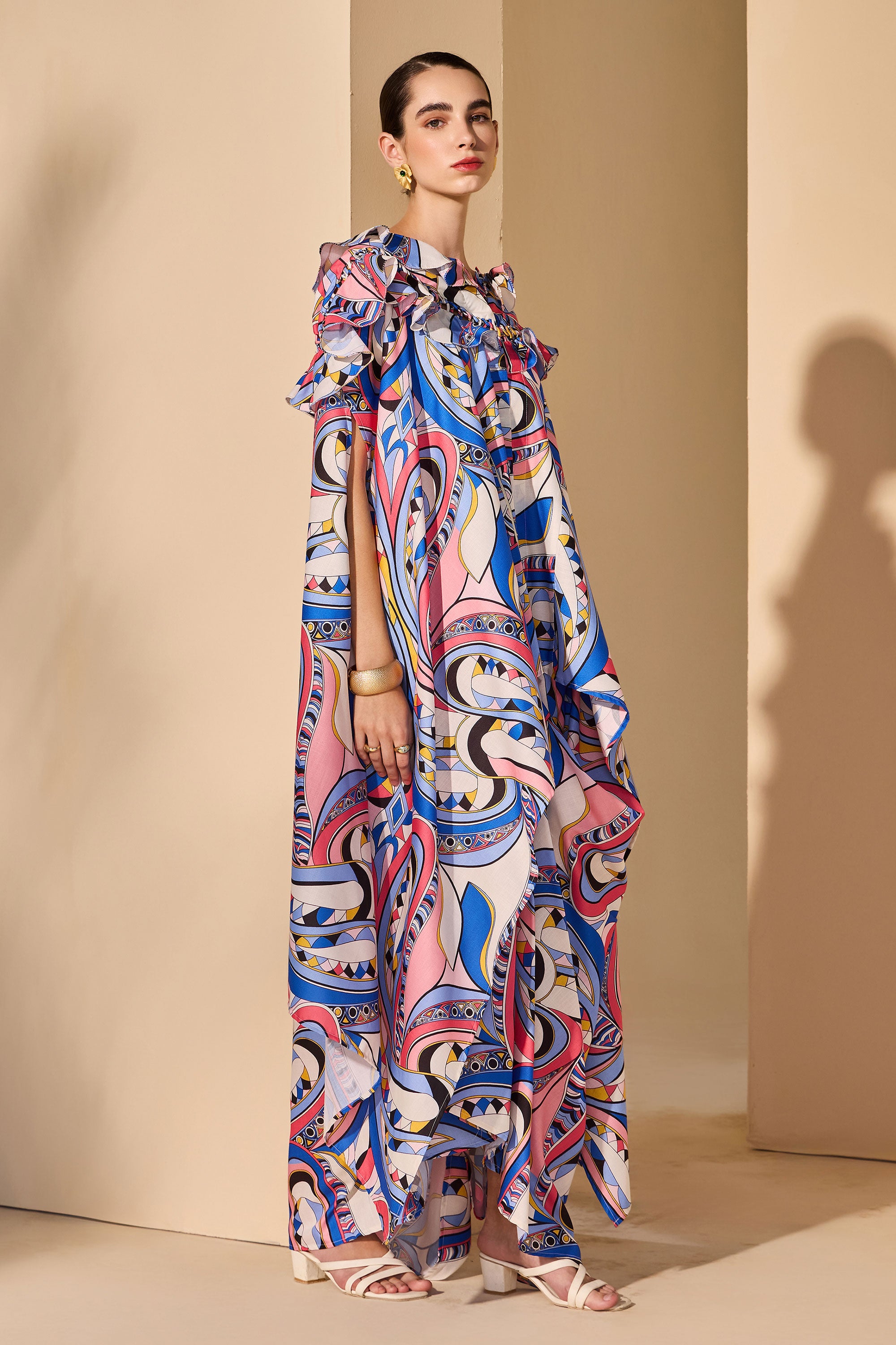 Amalisa Cotton Printed Top with Dhoti Skirt