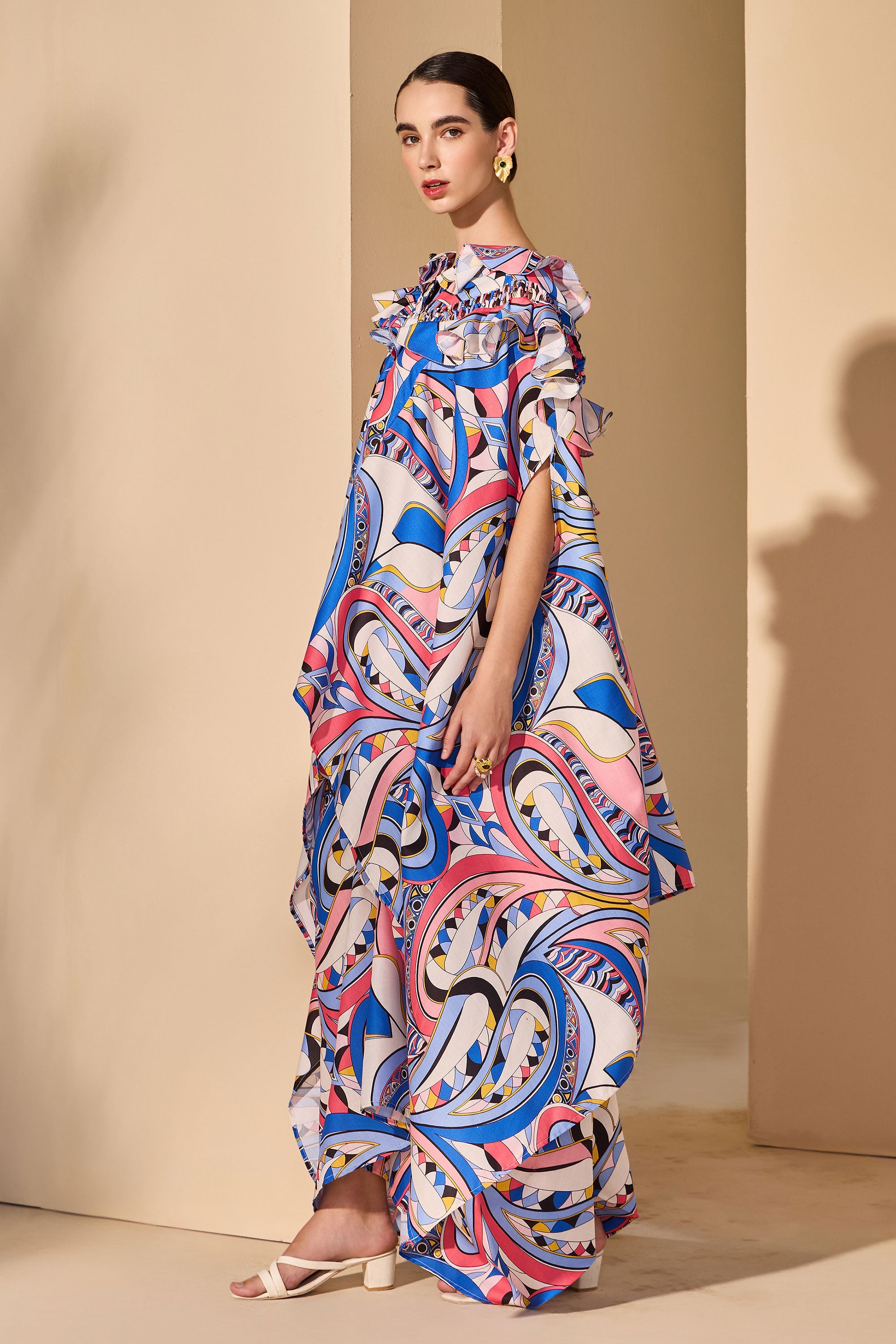 Amalisa Cotton Printed Top with Dhoti Skirt