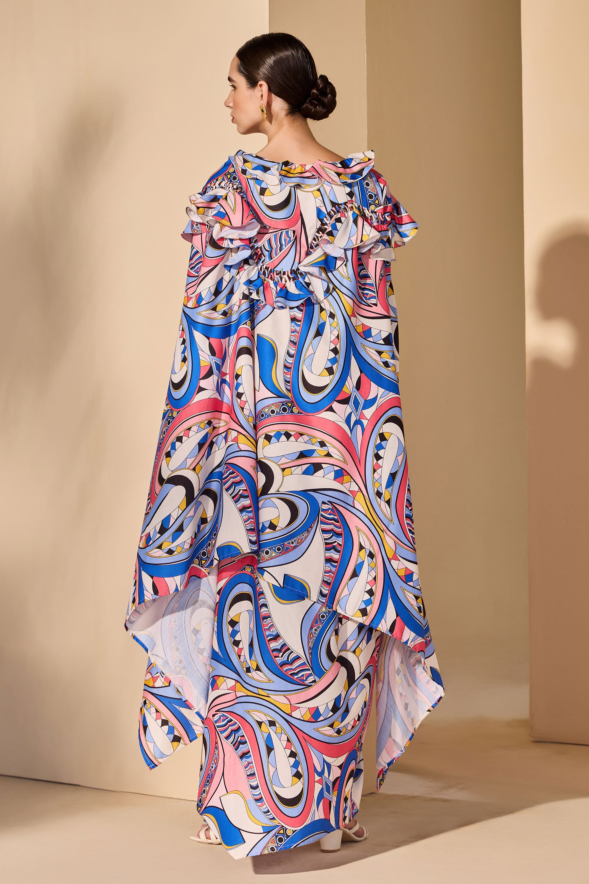 Amalisa Cotton Printed Top with Dhoti Skirt
