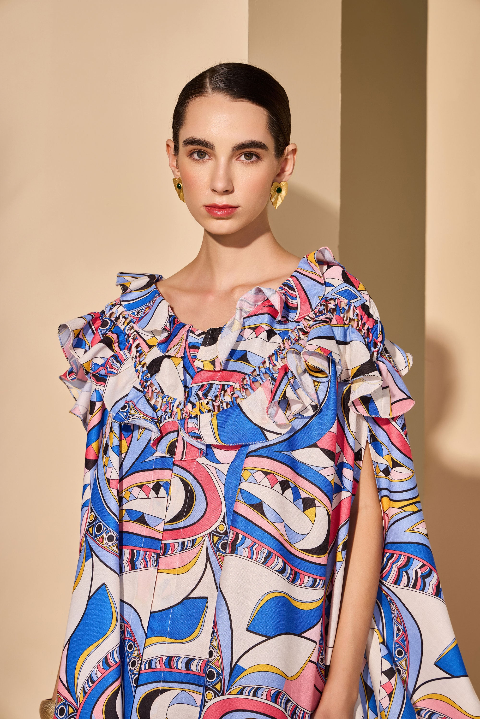 Amalisa Cotton Printed Top with Dhoti Skirt