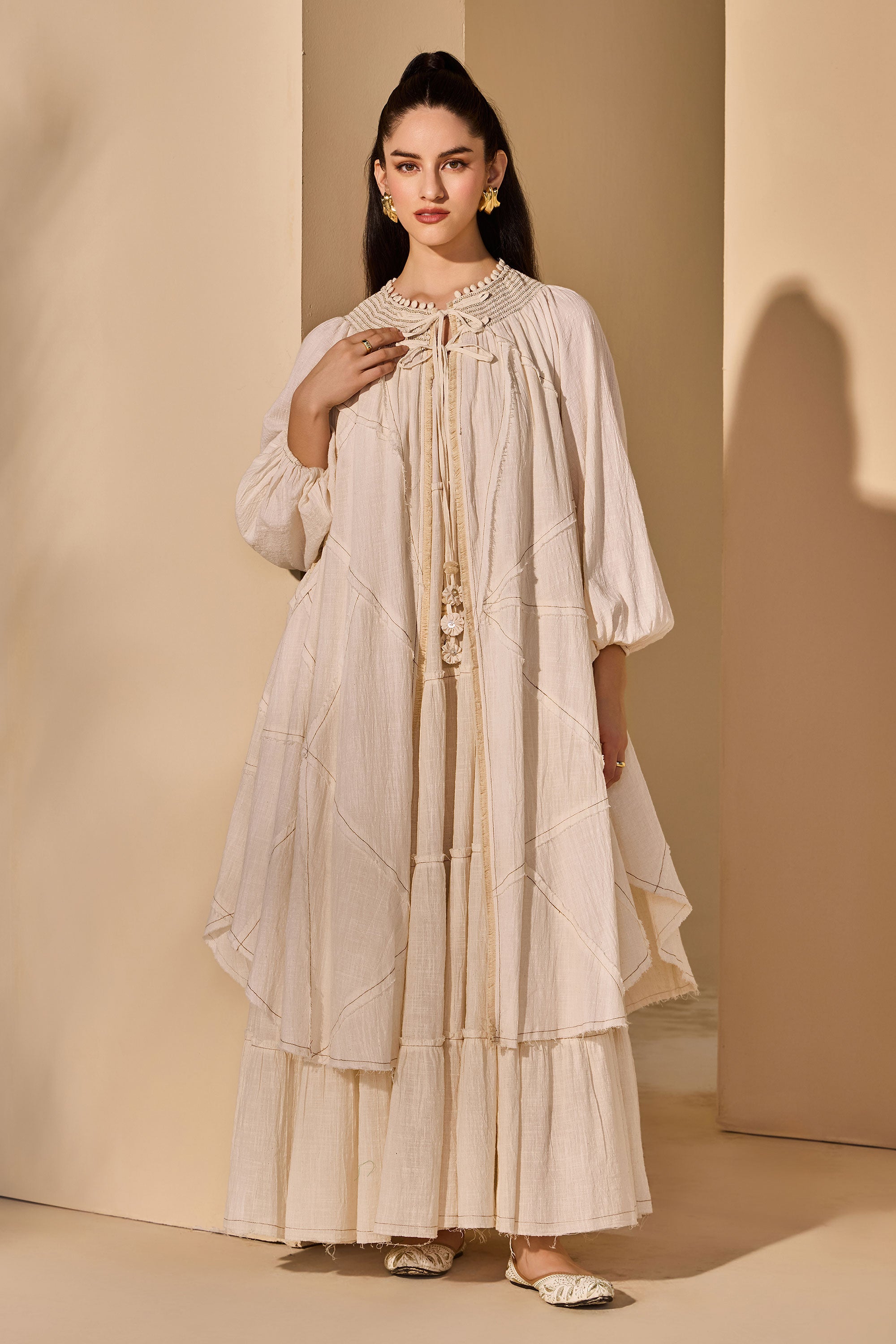 Isadora Cotton Slub Cape with Inner Dress