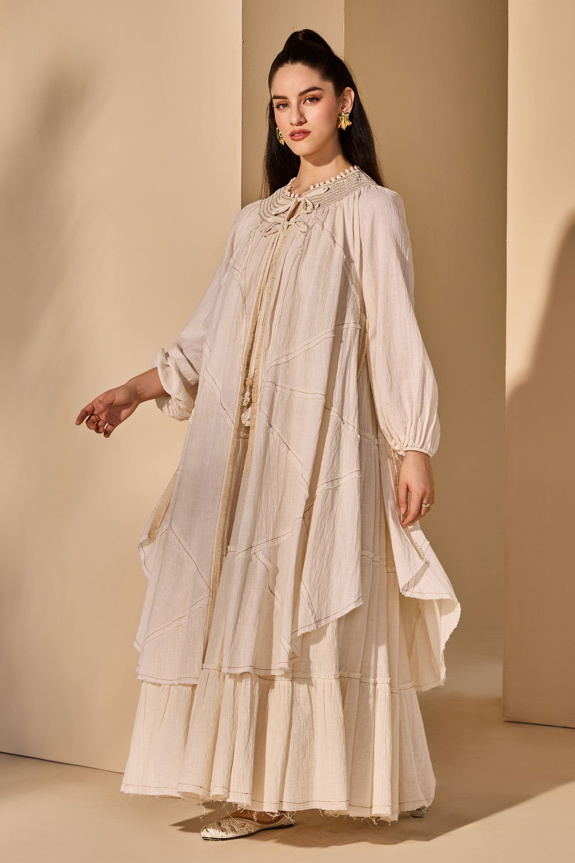 Isadora Cotton Slub Cape with Inner Dress