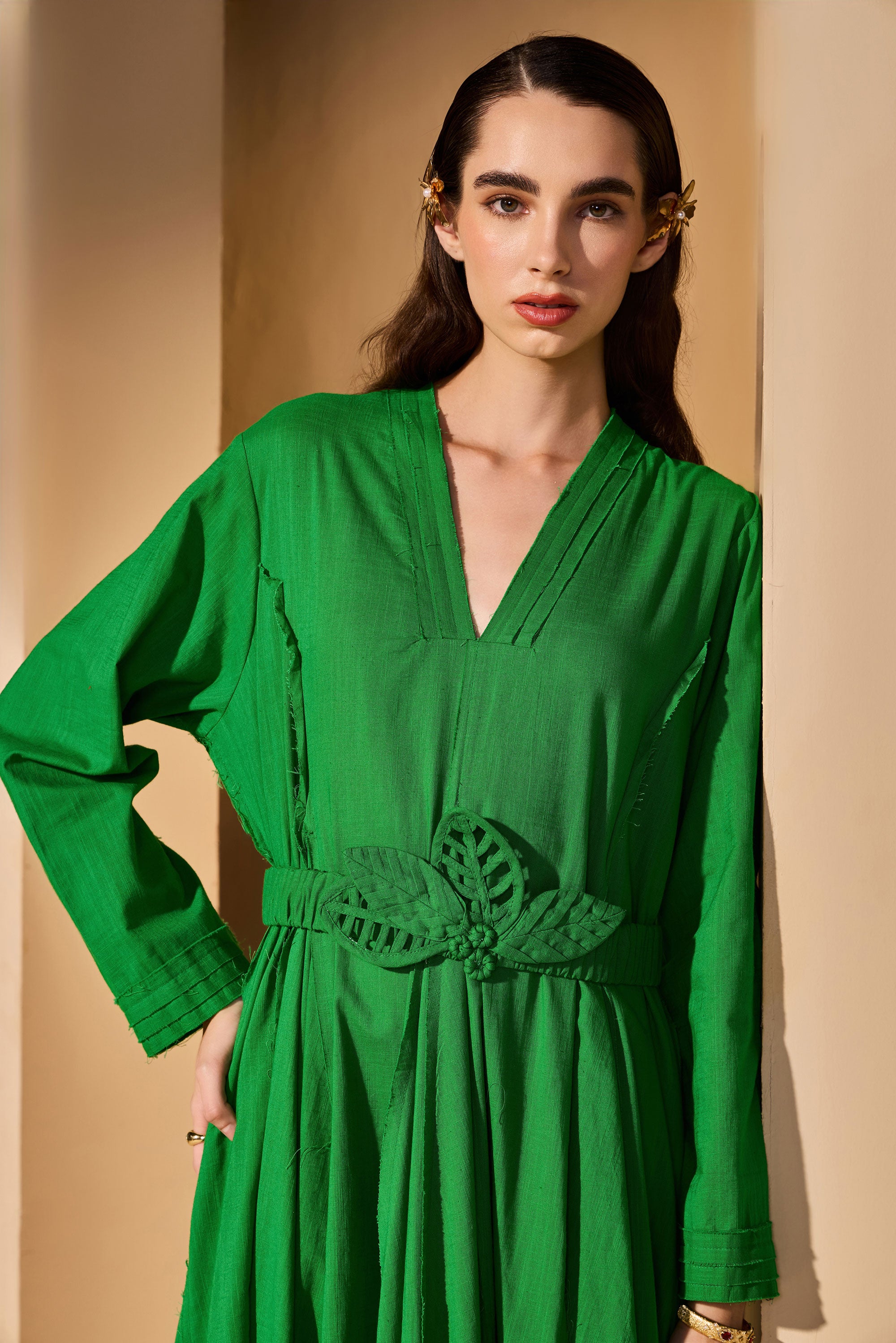 Marenna Cotton Slub Dress with Belt