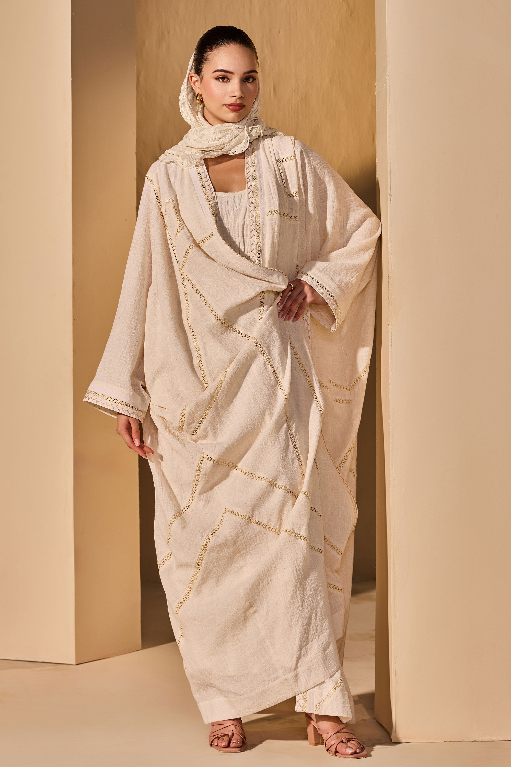Nerisse Cotton Slub Jacket with Scarf
