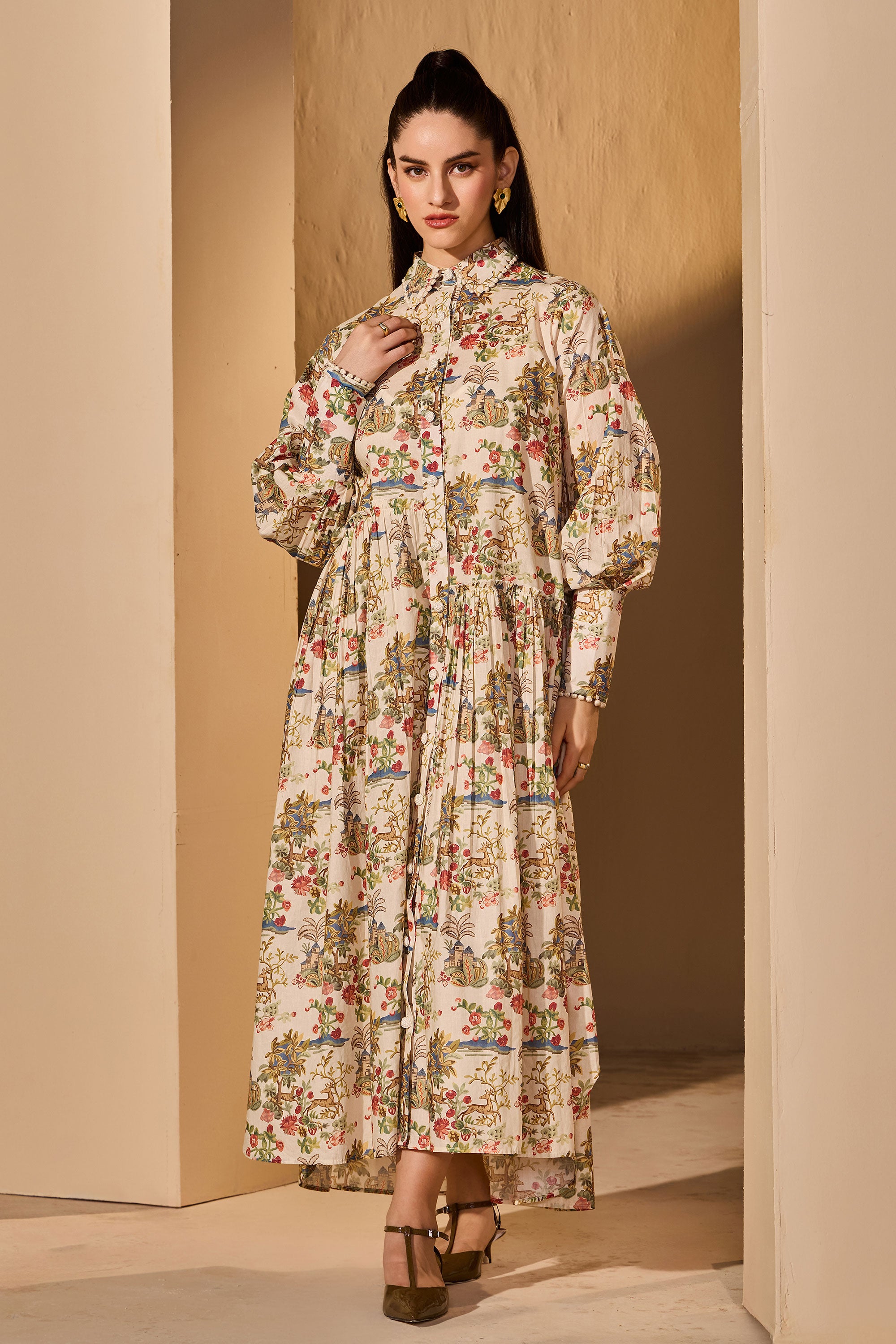 Zorina Cotton Printed Dress