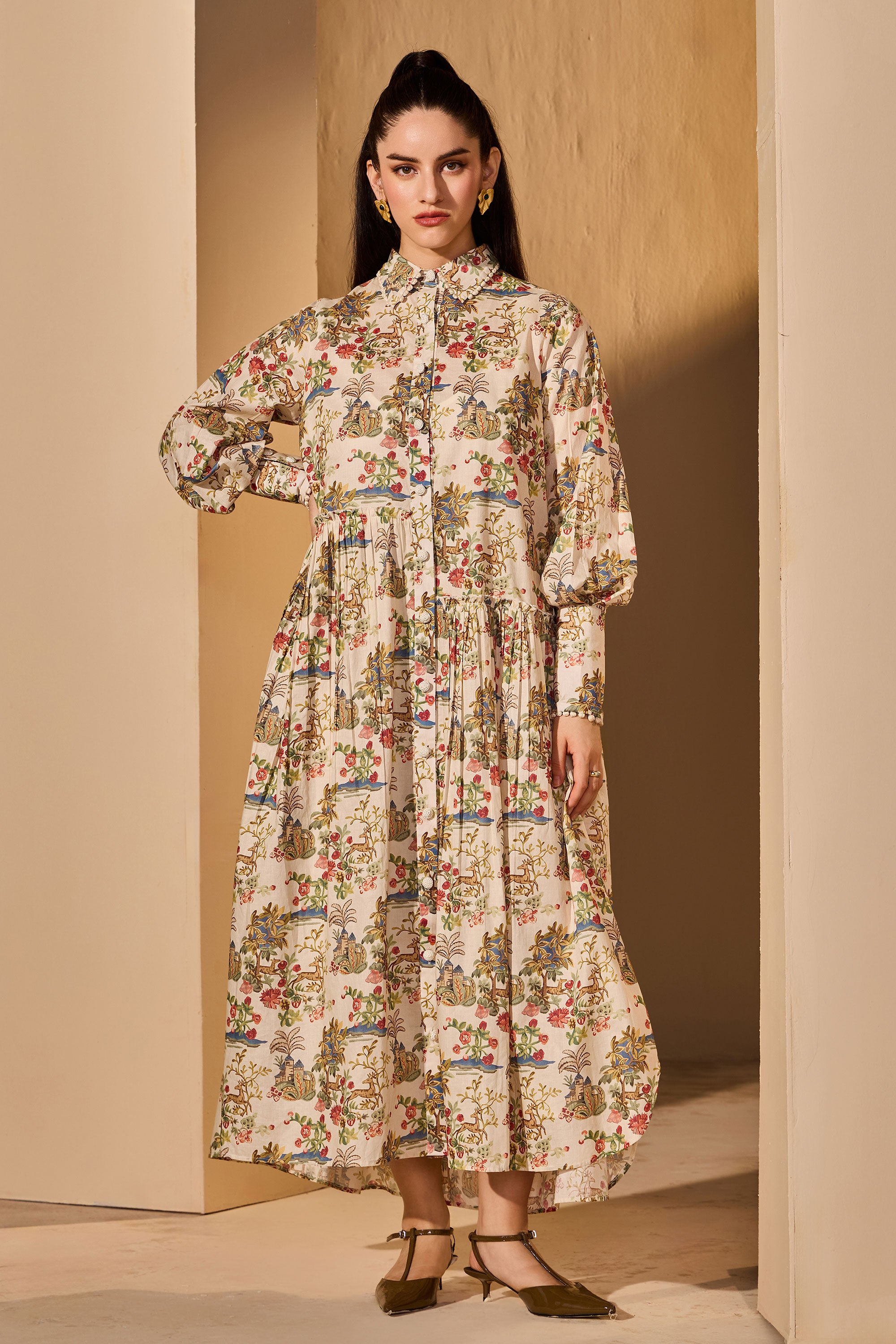 Zorina Cotton Printed Dress