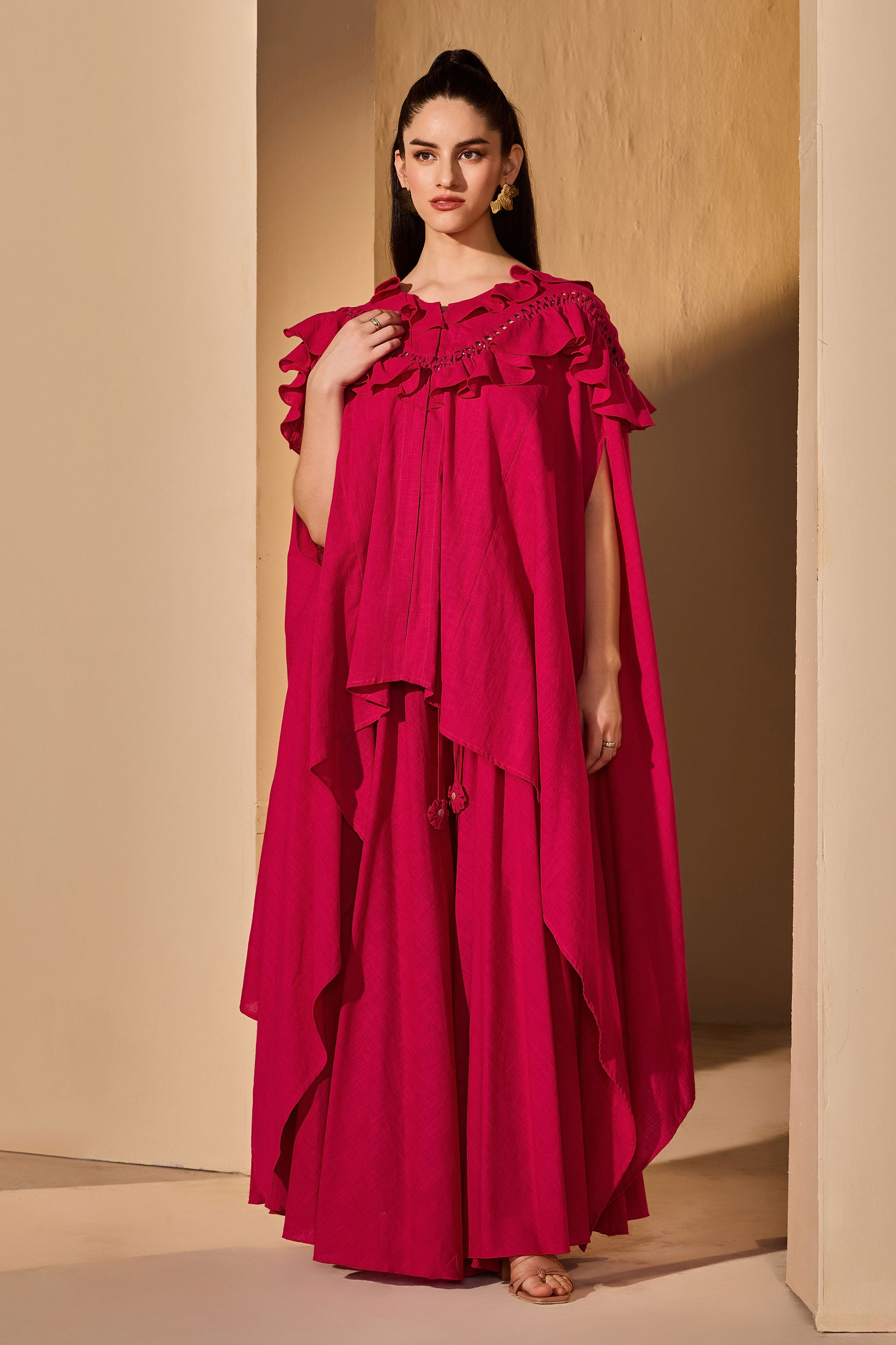 Darina Cotton Slub Top with Flared Trousers