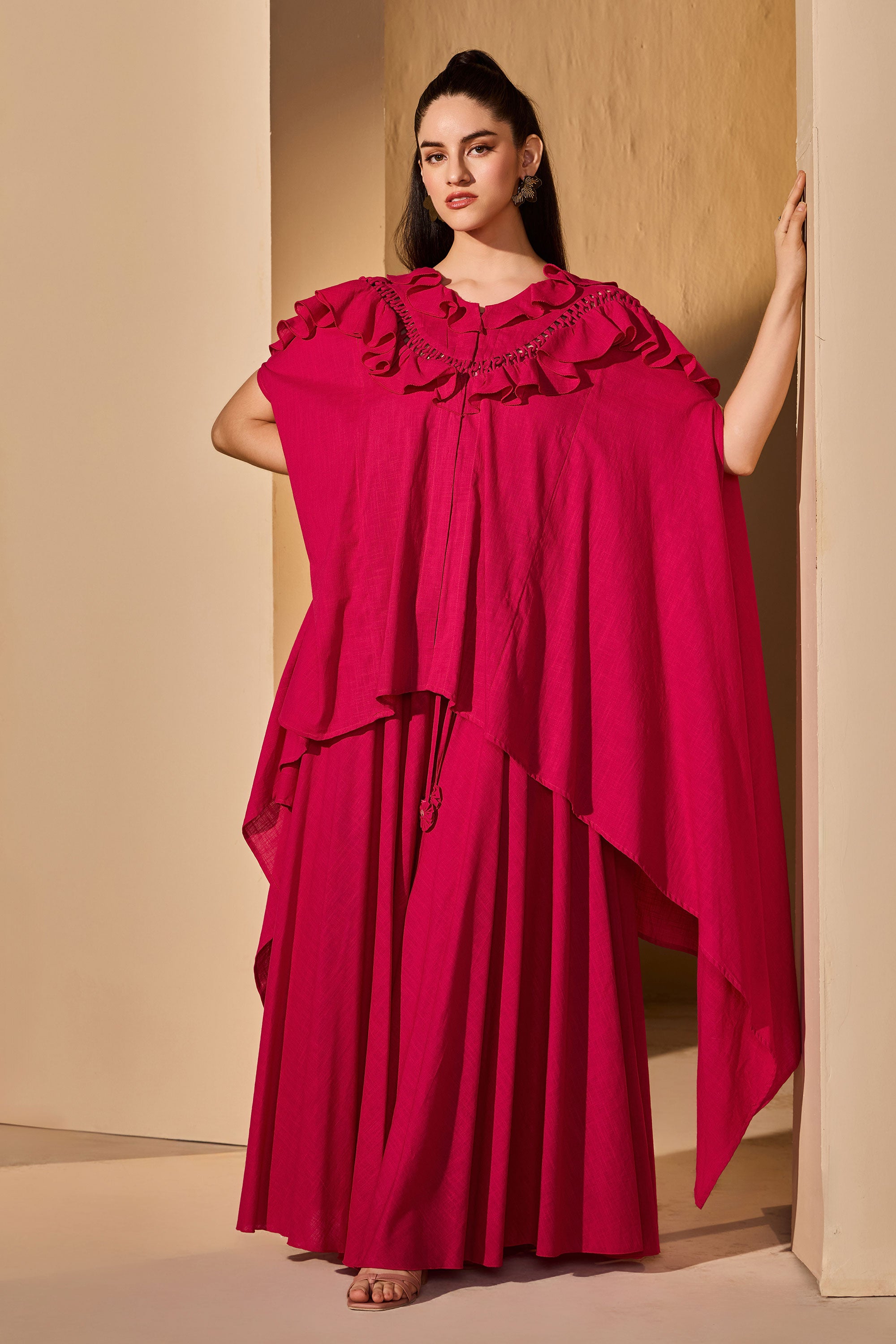 Darina Cotton Slub Top with Flared Trousers