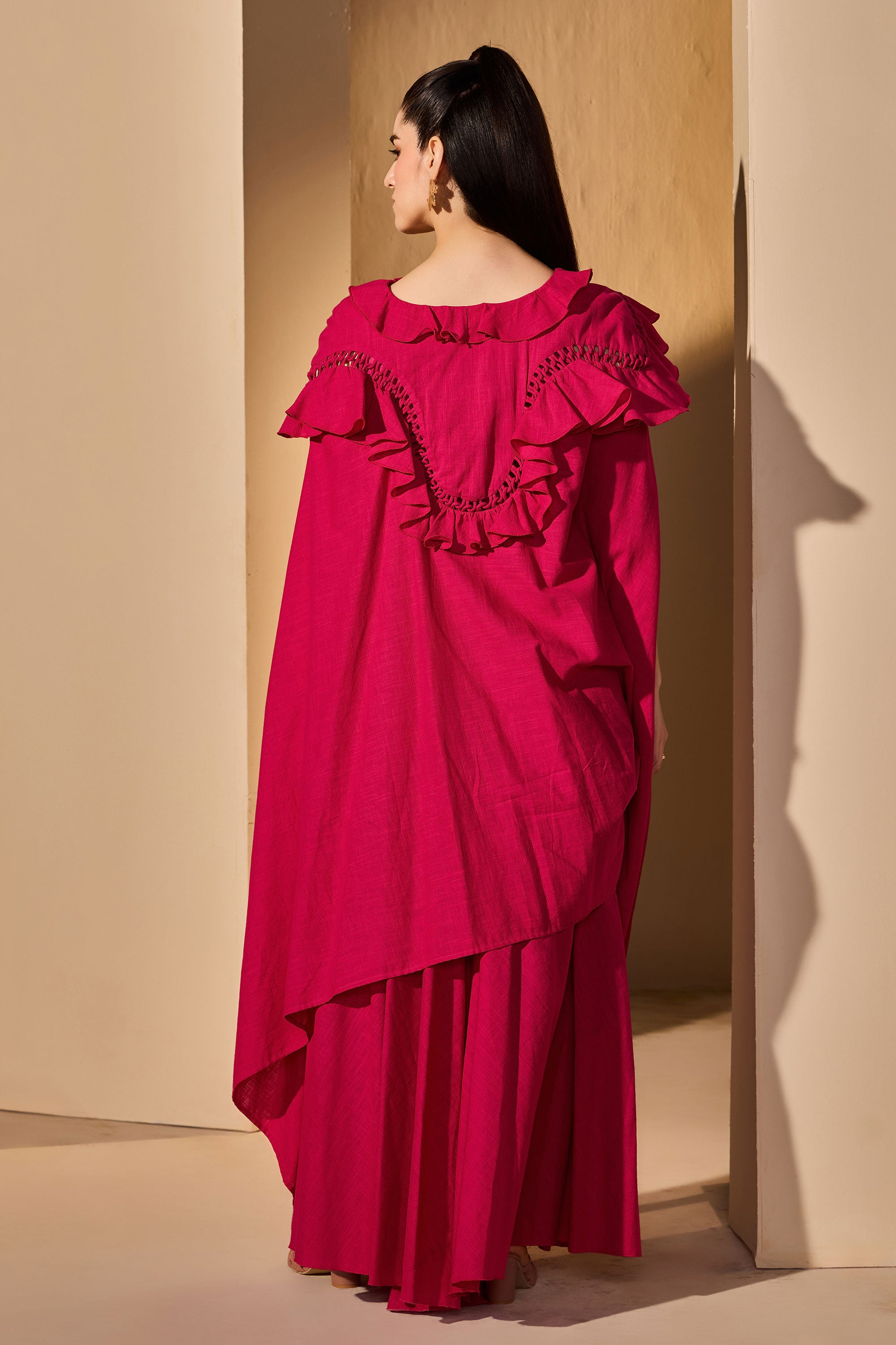 Darina Cotton Slub Top with Flared Trousers
