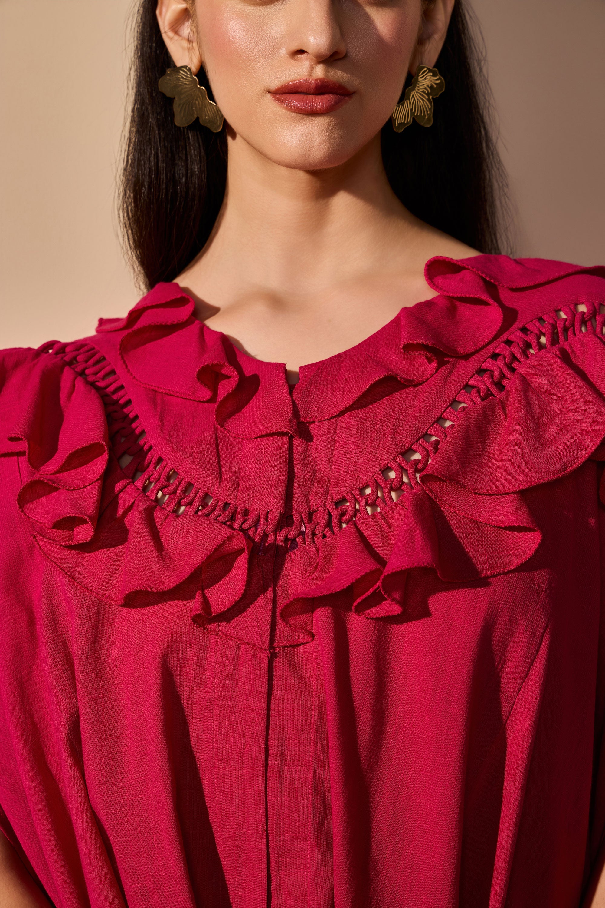 Darina Cotton Slub Top with Flared Trousers