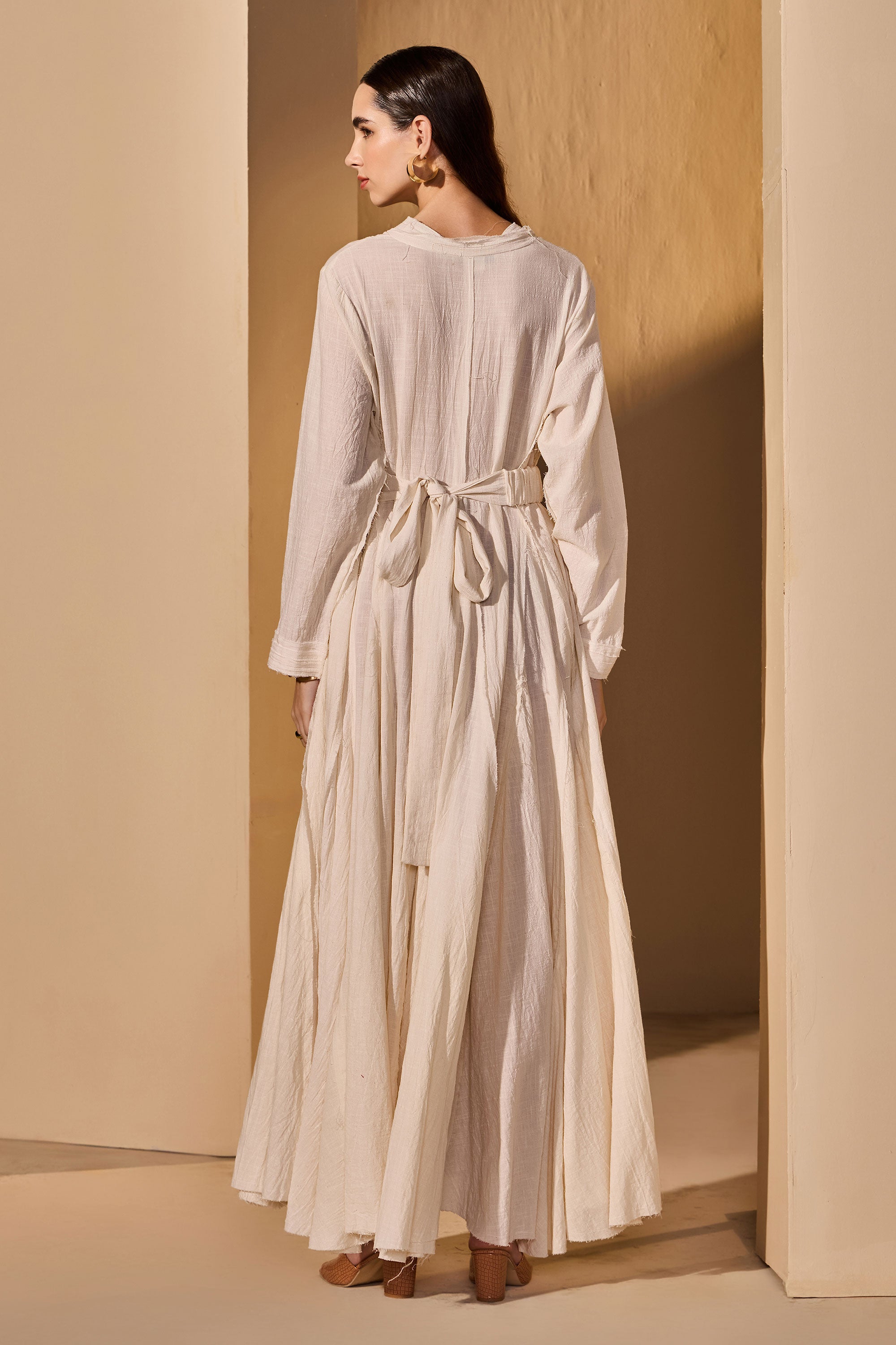 Triselle Cotton Slub Dress with Belt