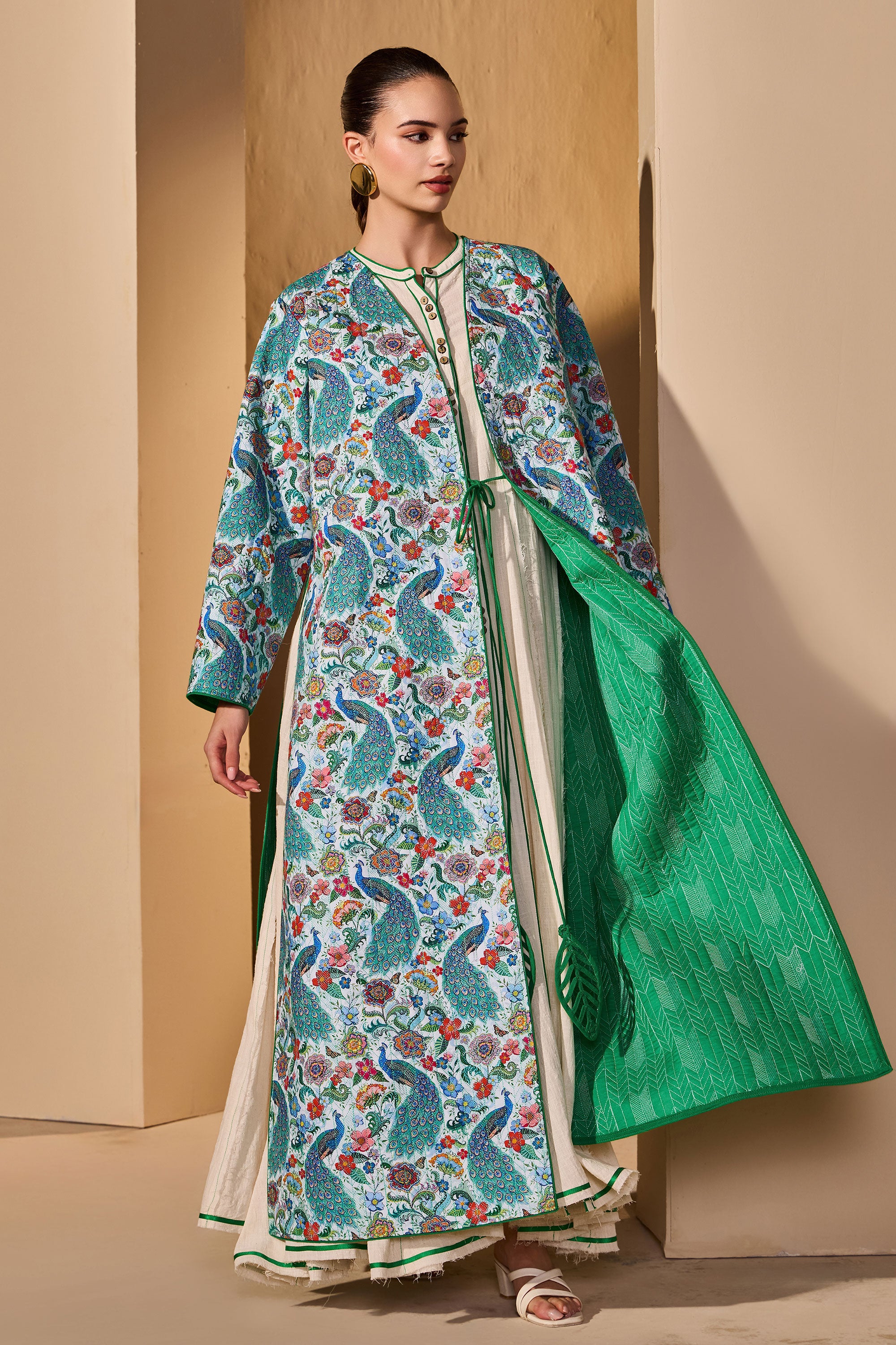 Maritza Cotton Printed Quilted Jacket