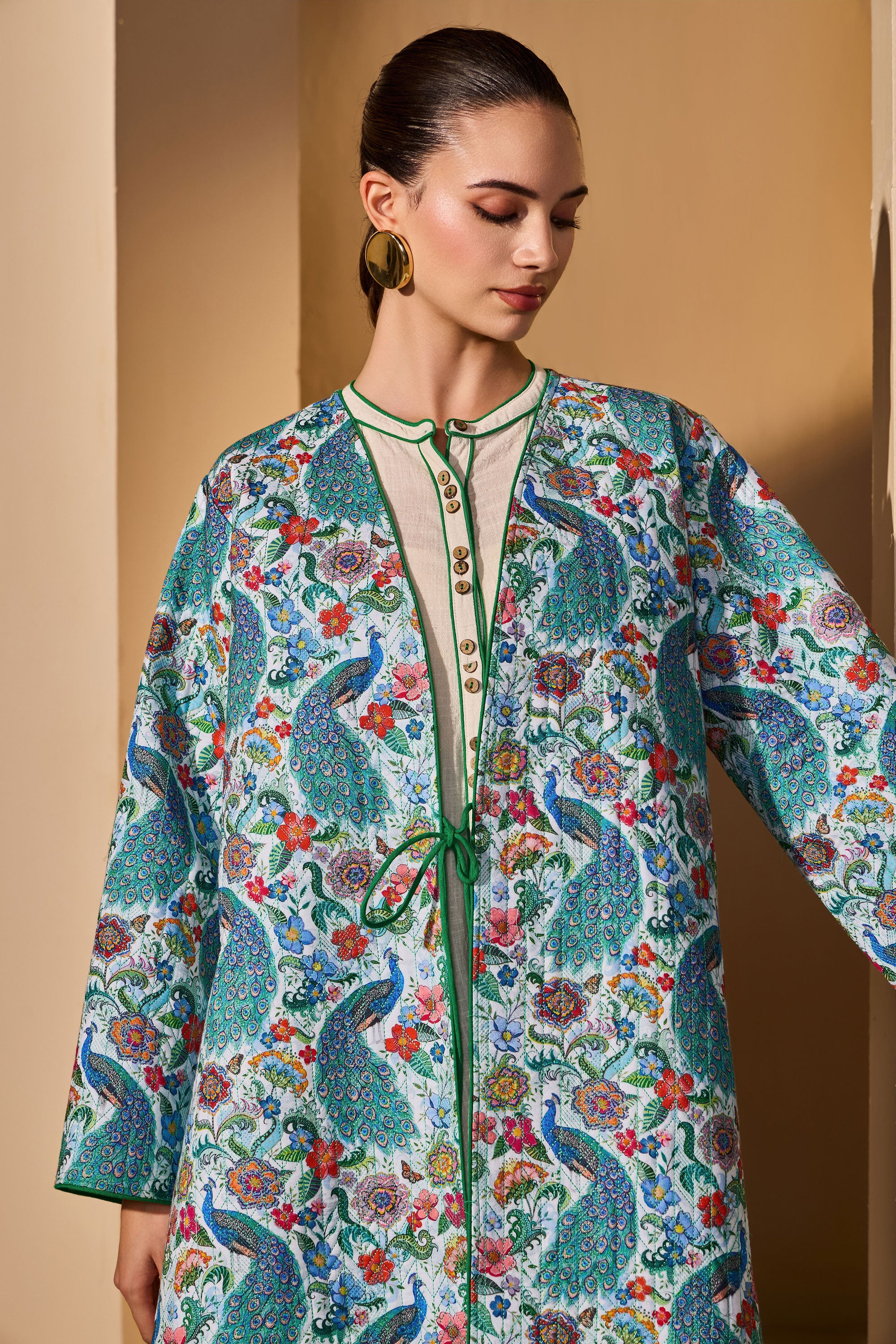 Maritza Cotton Printed Quilted Jacket