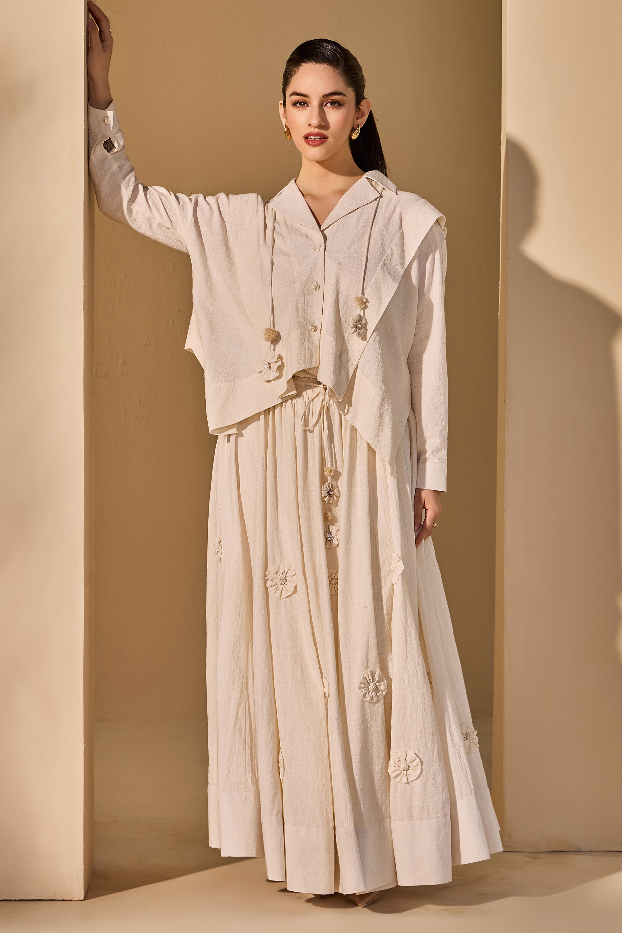 Ximena Cotton Slub Top with Skirt