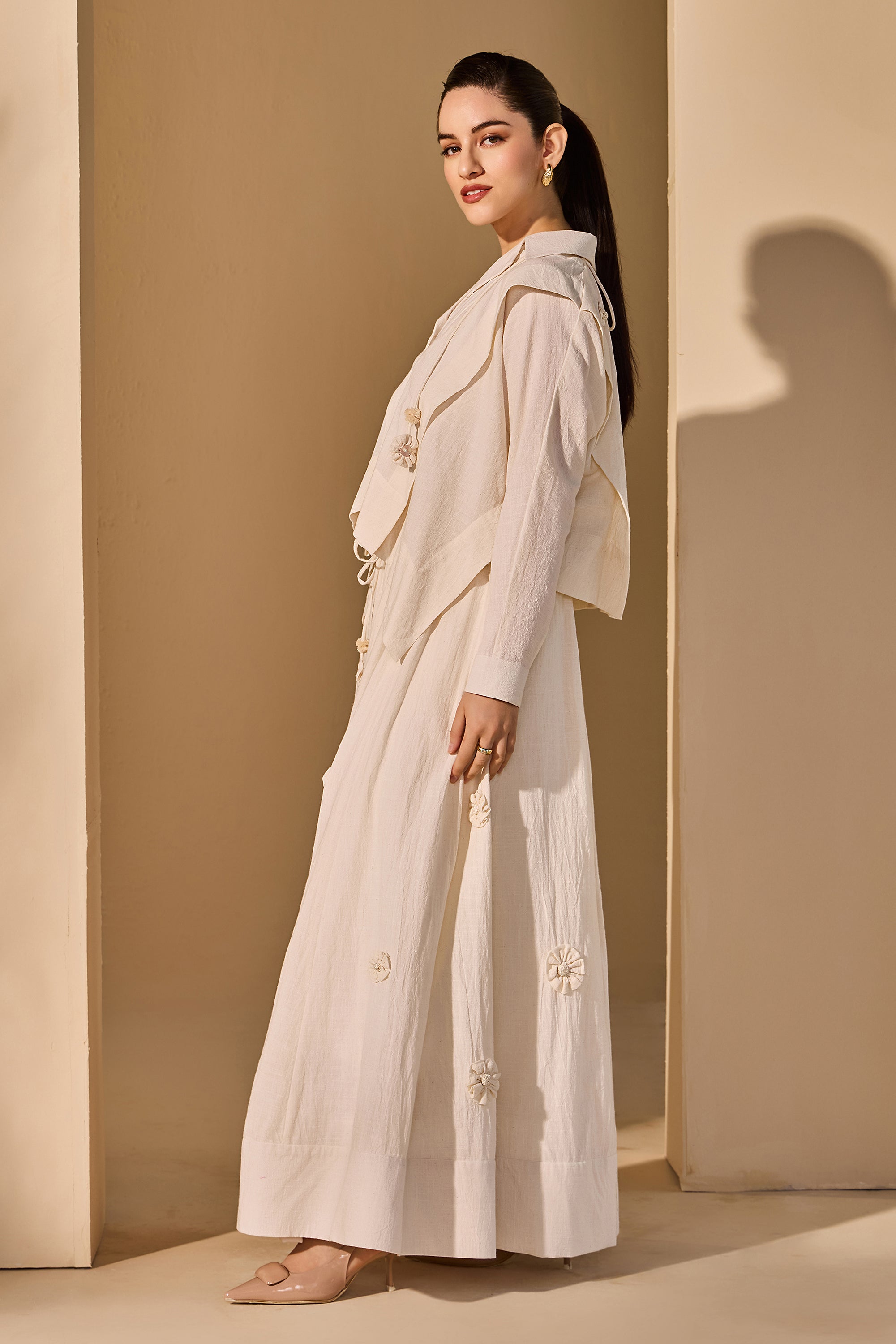 Ximena Cotton Slub Top with Skirt