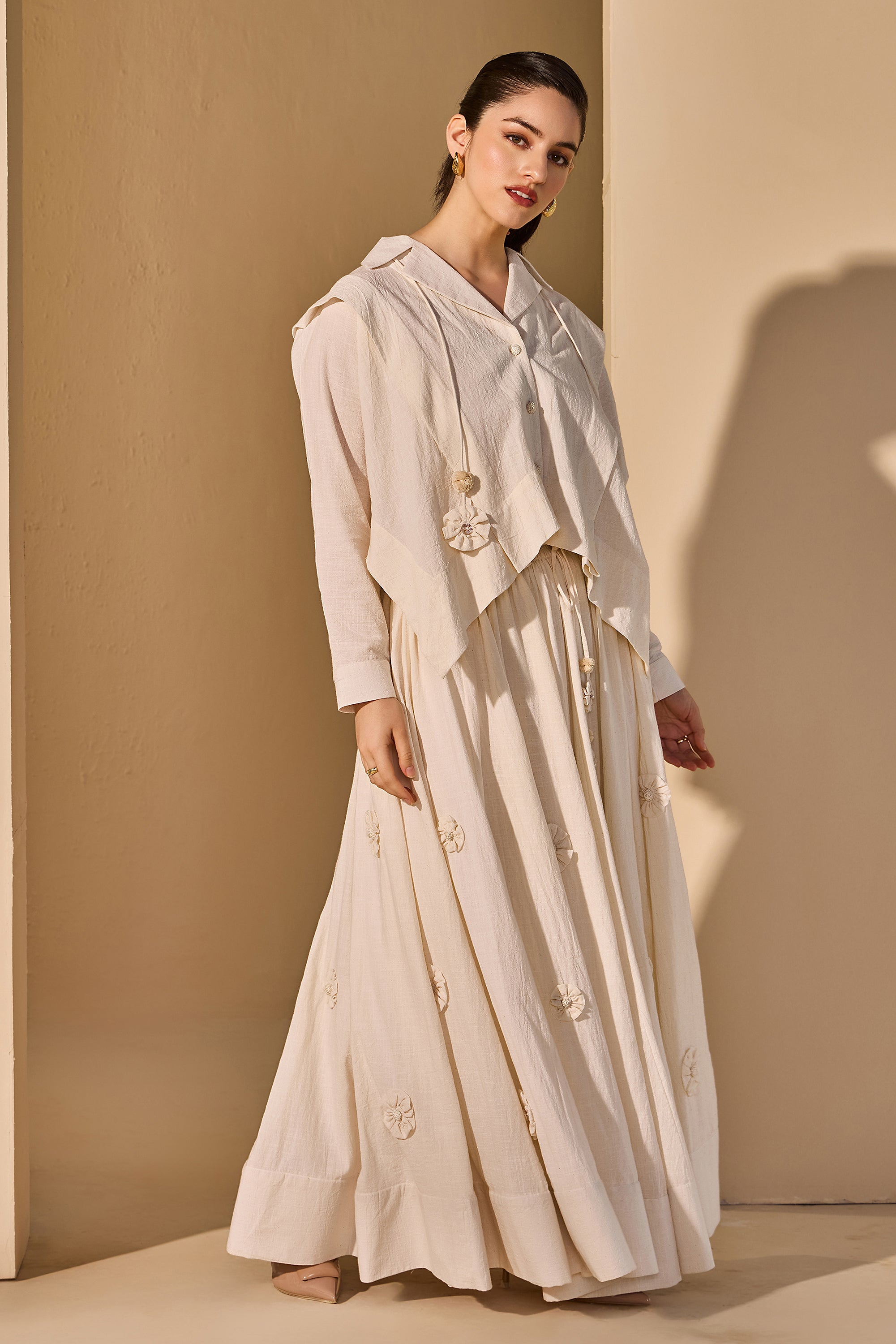 Ximena Cotton Slub Top with Skirt