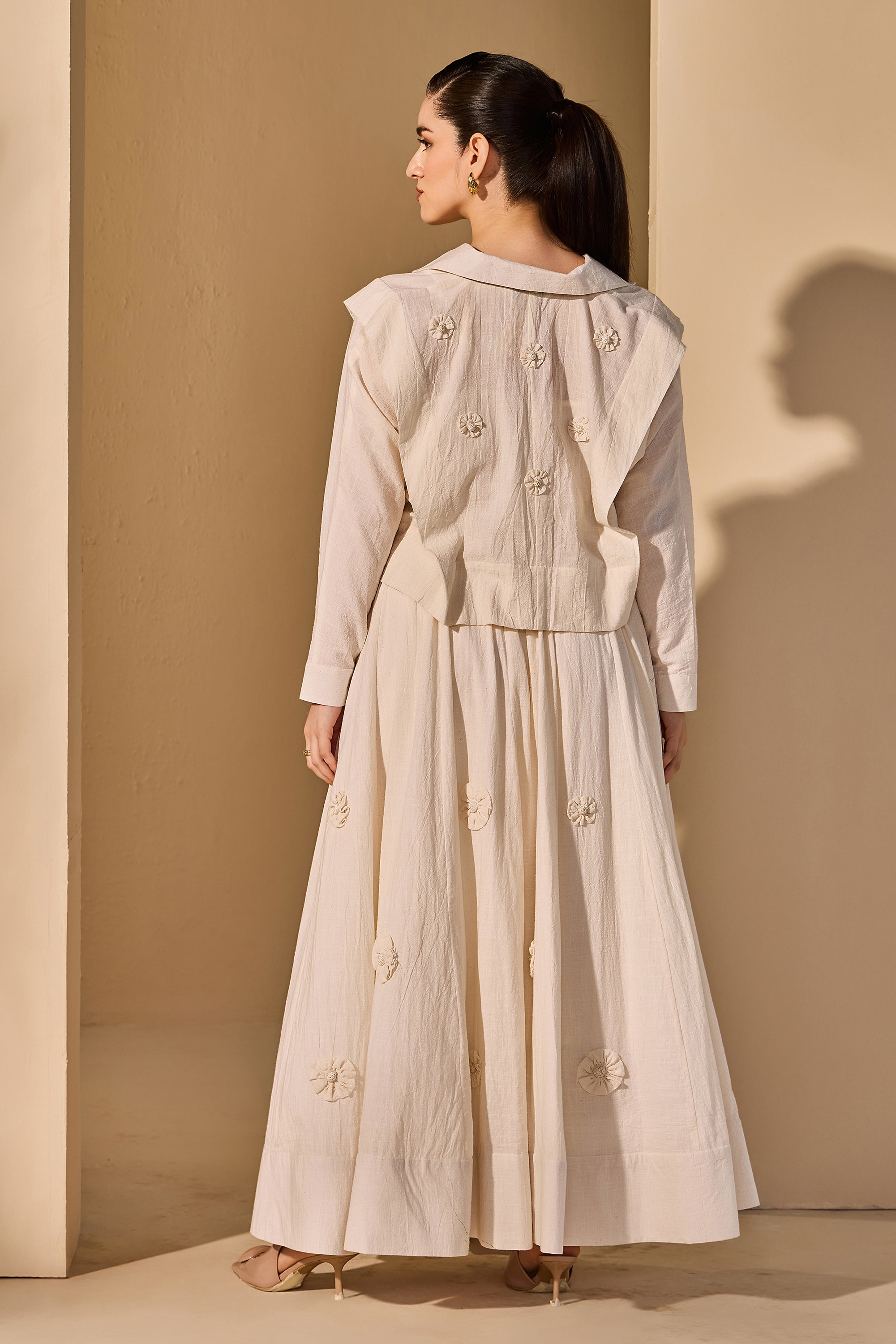 Ximena Cotton Slub Top with Skirt