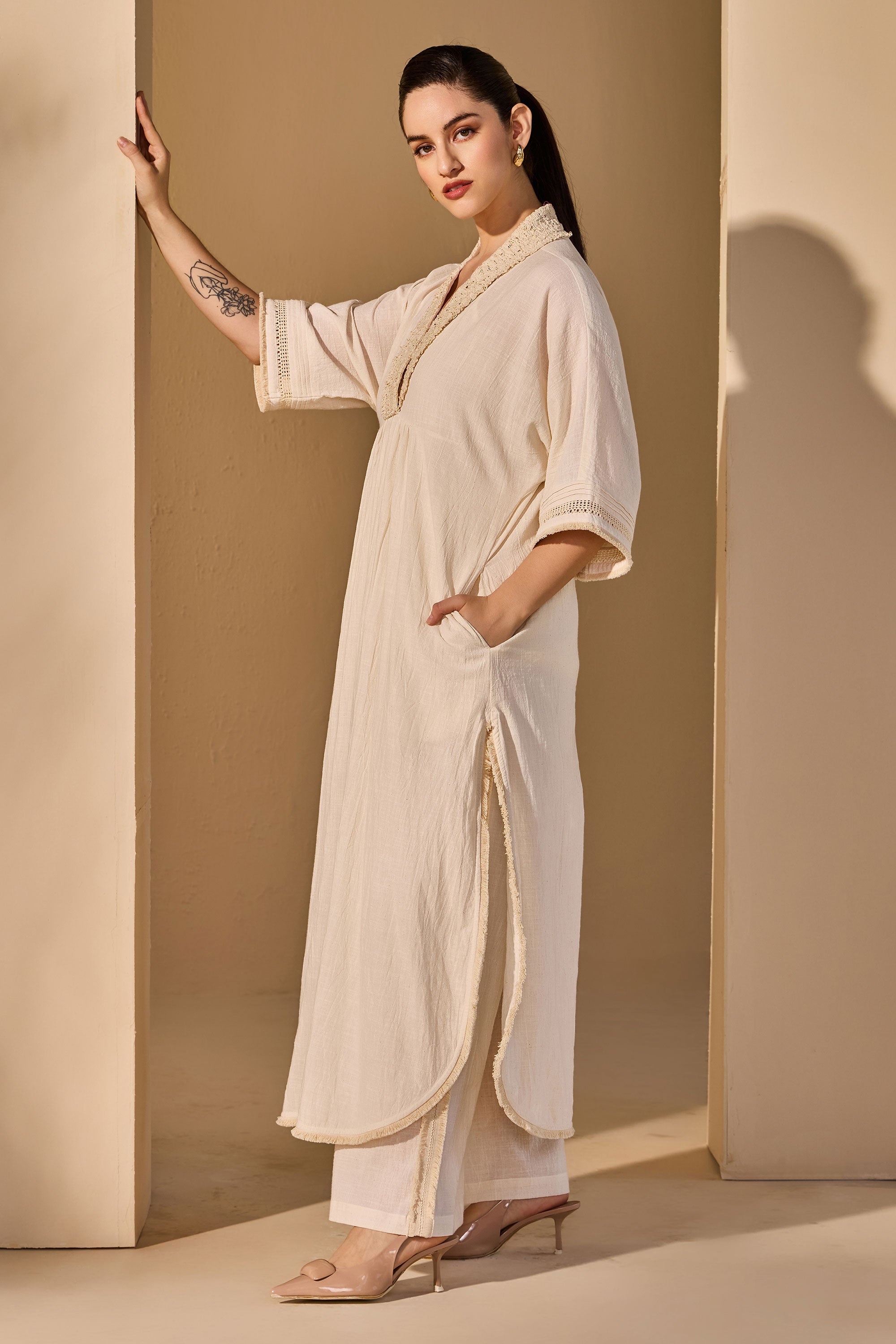 Amelisse Cotton Slub Tunic with Trousers