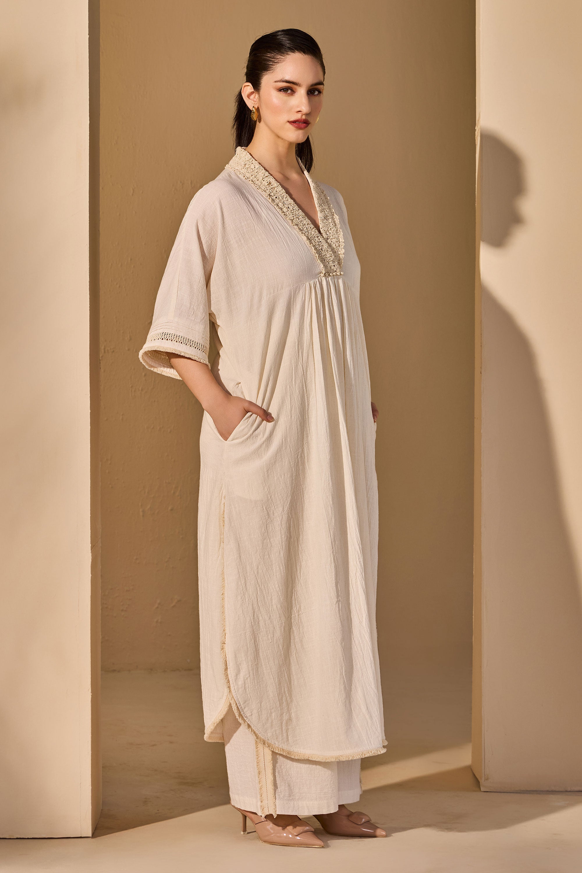 Amelisse Cotton Slub Tunic with Trousers