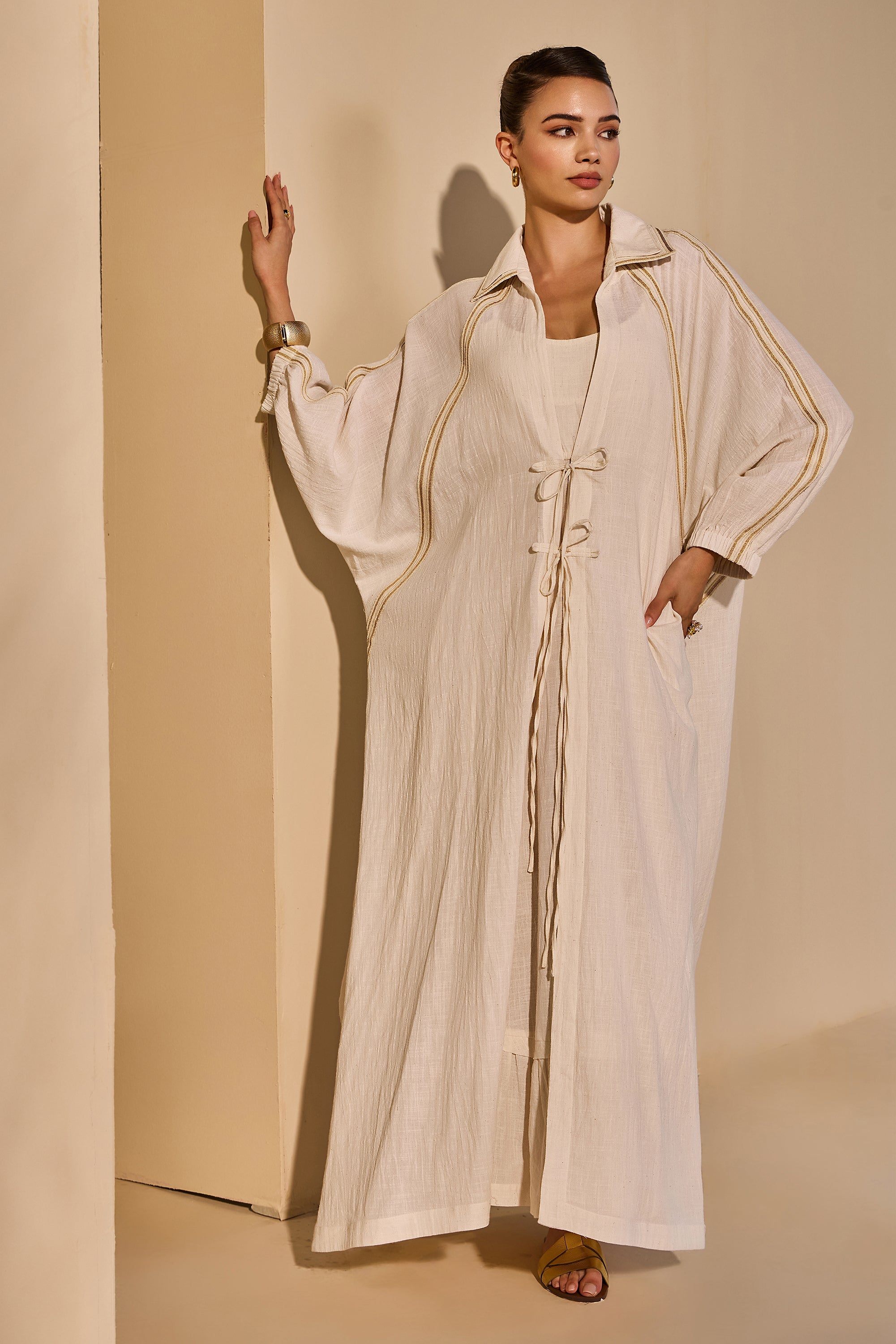 Iolana Cotton Slub Jacket with Inner Dress