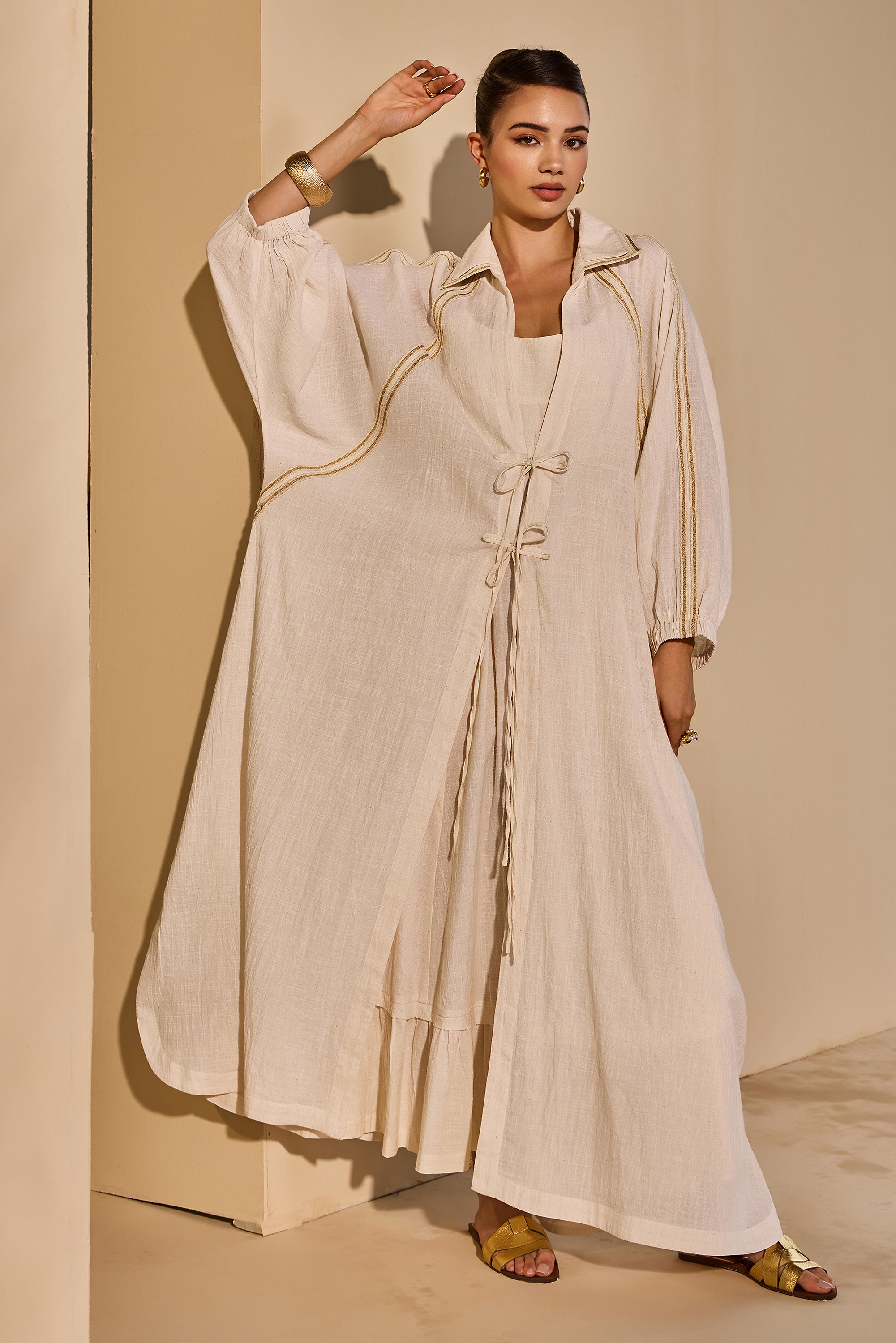 Iolana Cotton Slub Jacket with Inner Dress