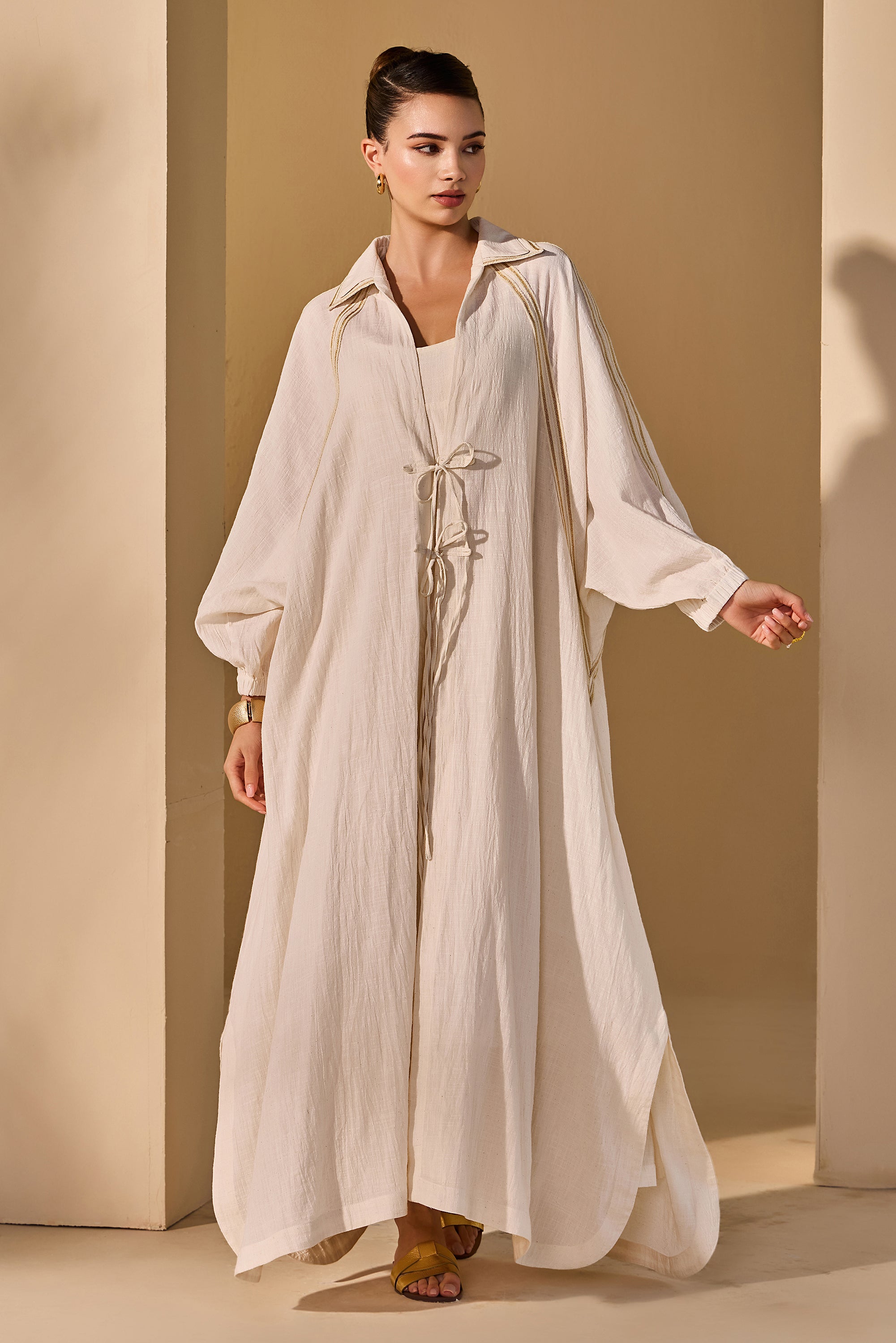 Iolana Cotton Slub Jacket with Inner Dress