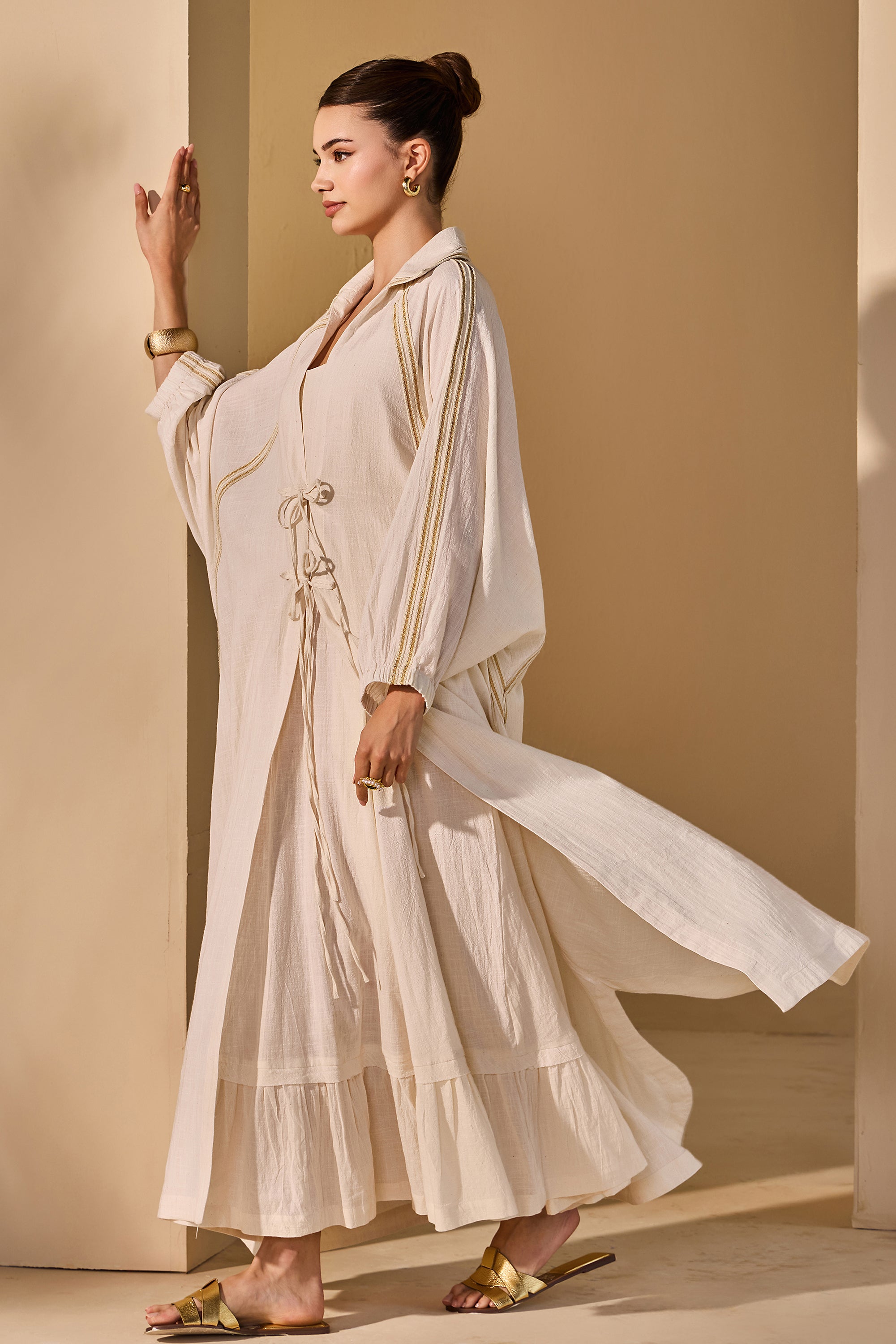 Iolana Cotton Slub Jacket with Inner Dress