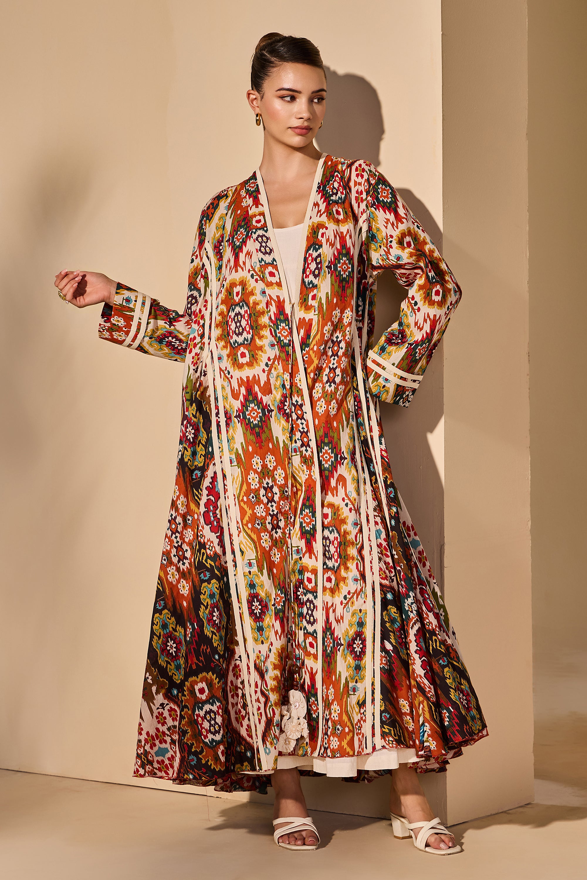Carissa Cotton Printed Flared Jacket