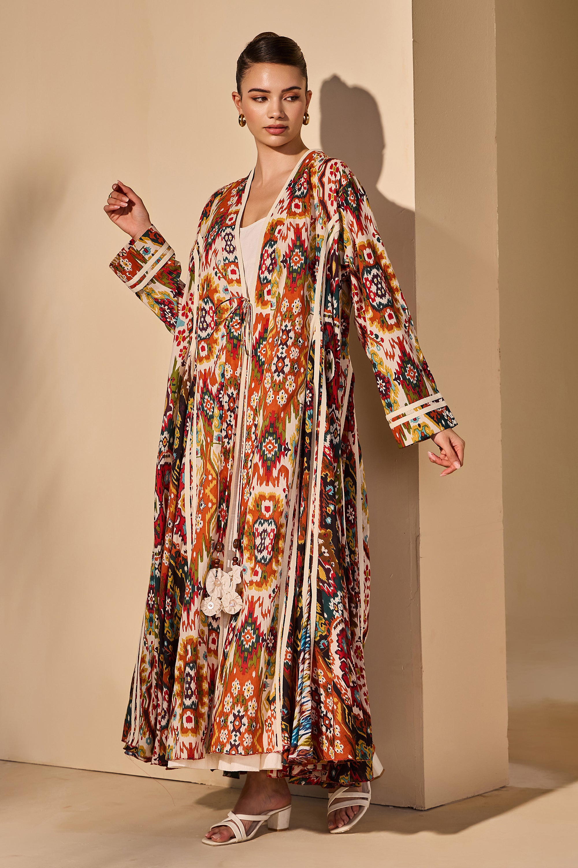 Carissa Cotton Printed Flared Jacket