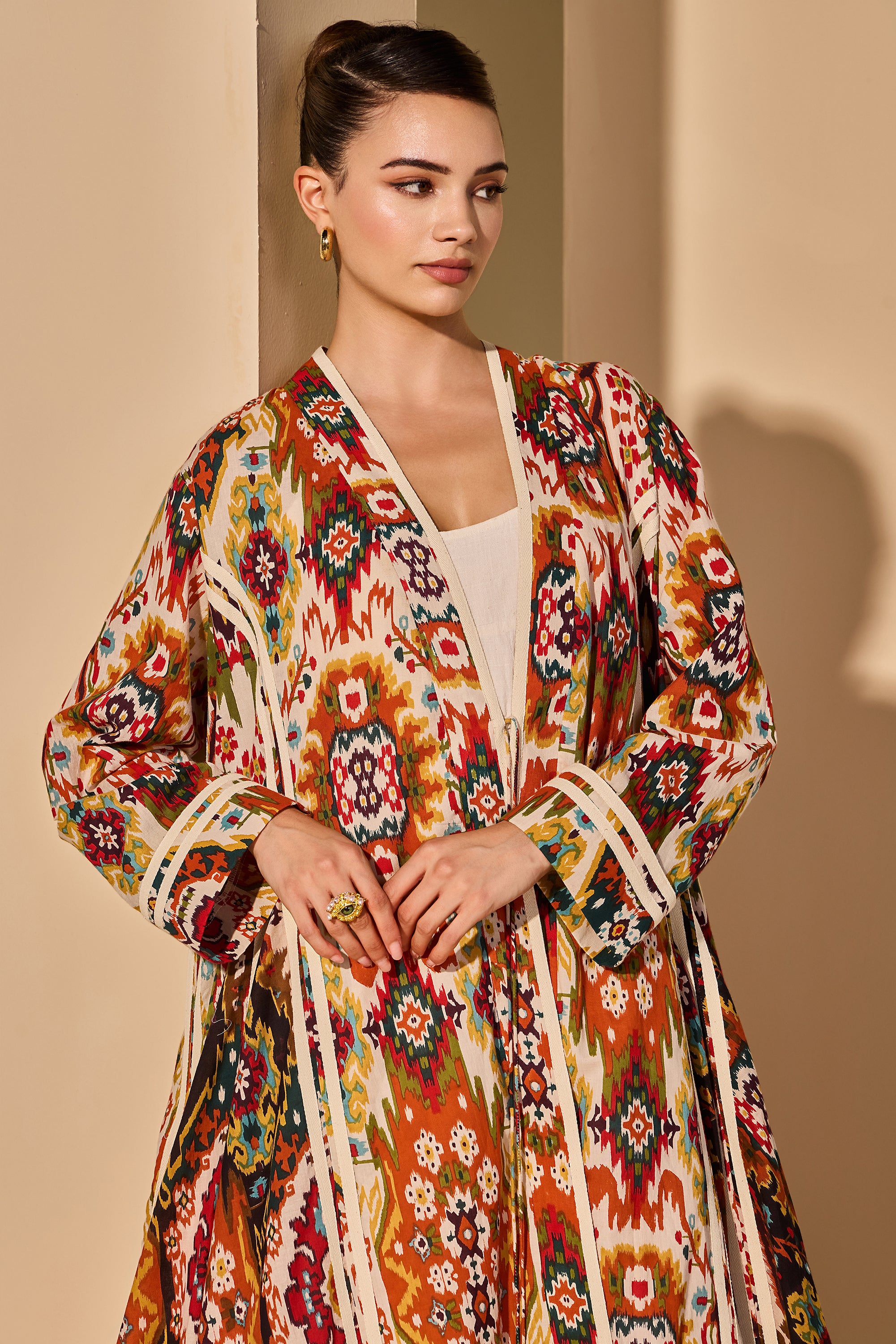 Carissa Cotton Printed Flared Jacket
