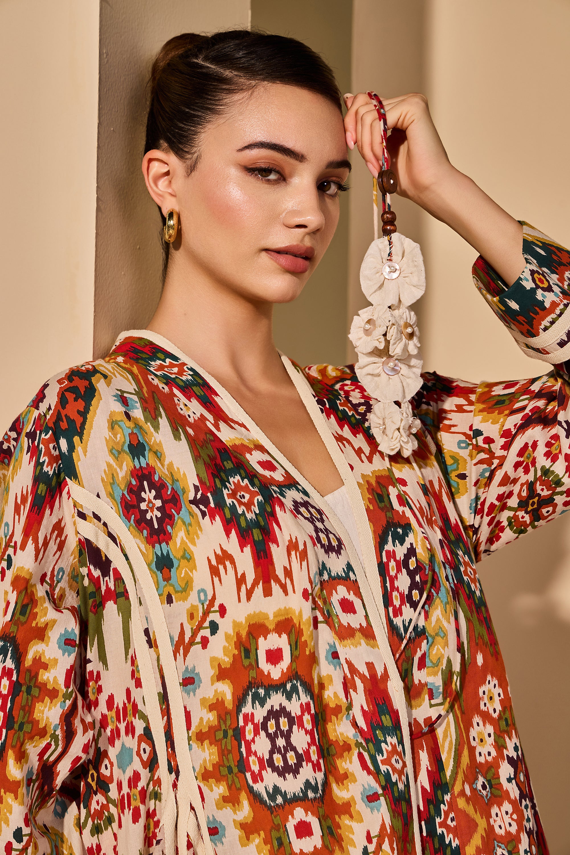 Carissa Cotton Printed Flared Jacket