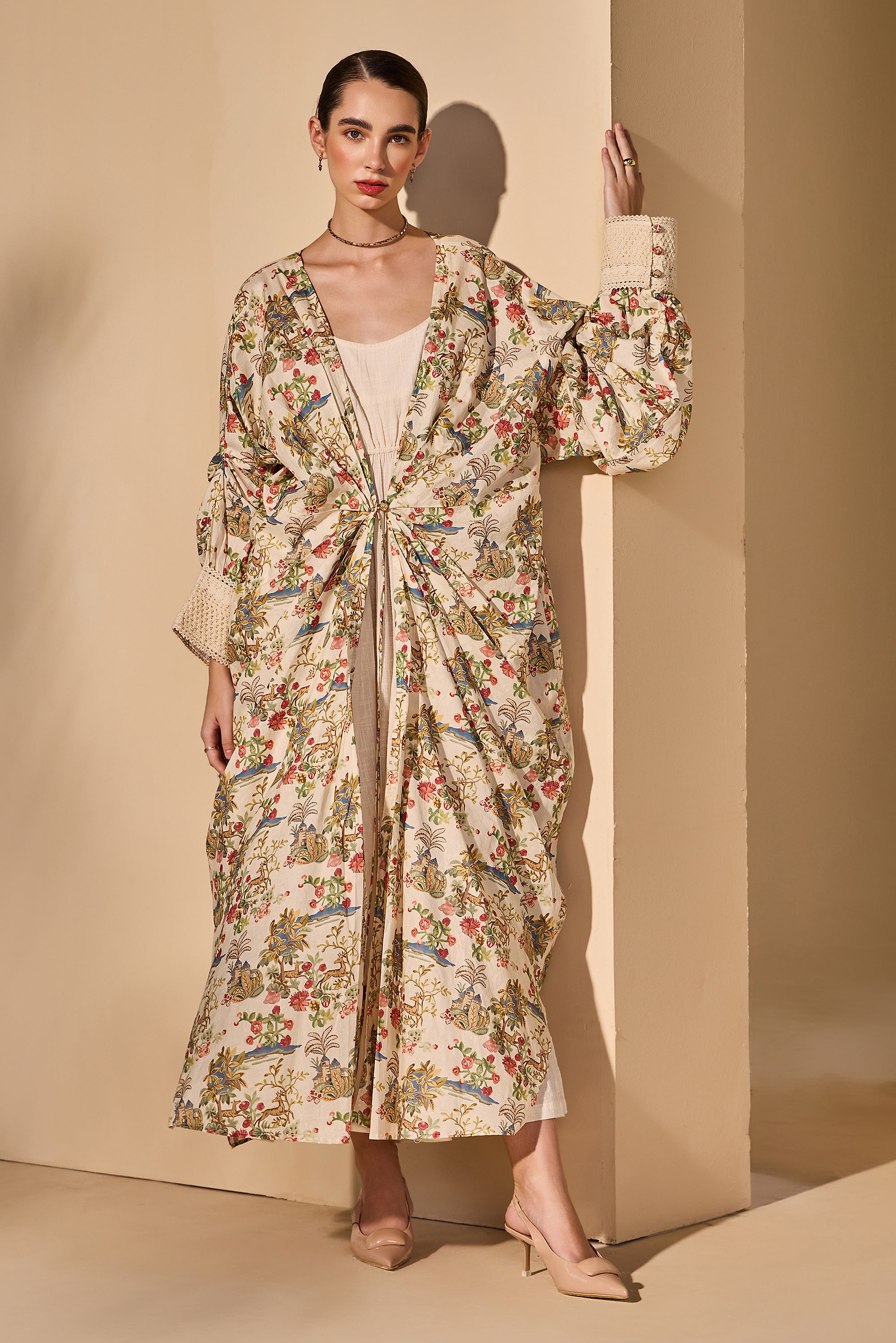 Gilda Cotton Printed Jacket with Inner Dress