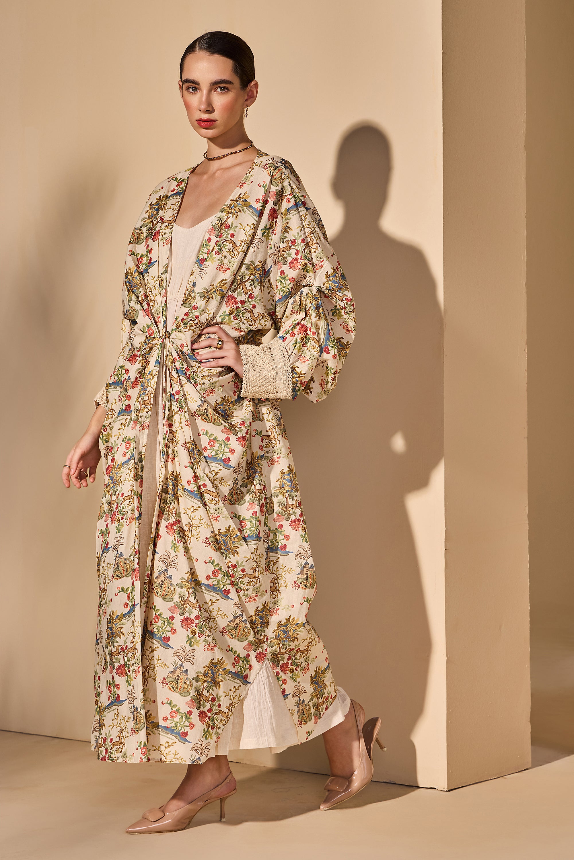 Gilda Cotton Printed Jacket with Inner Dress