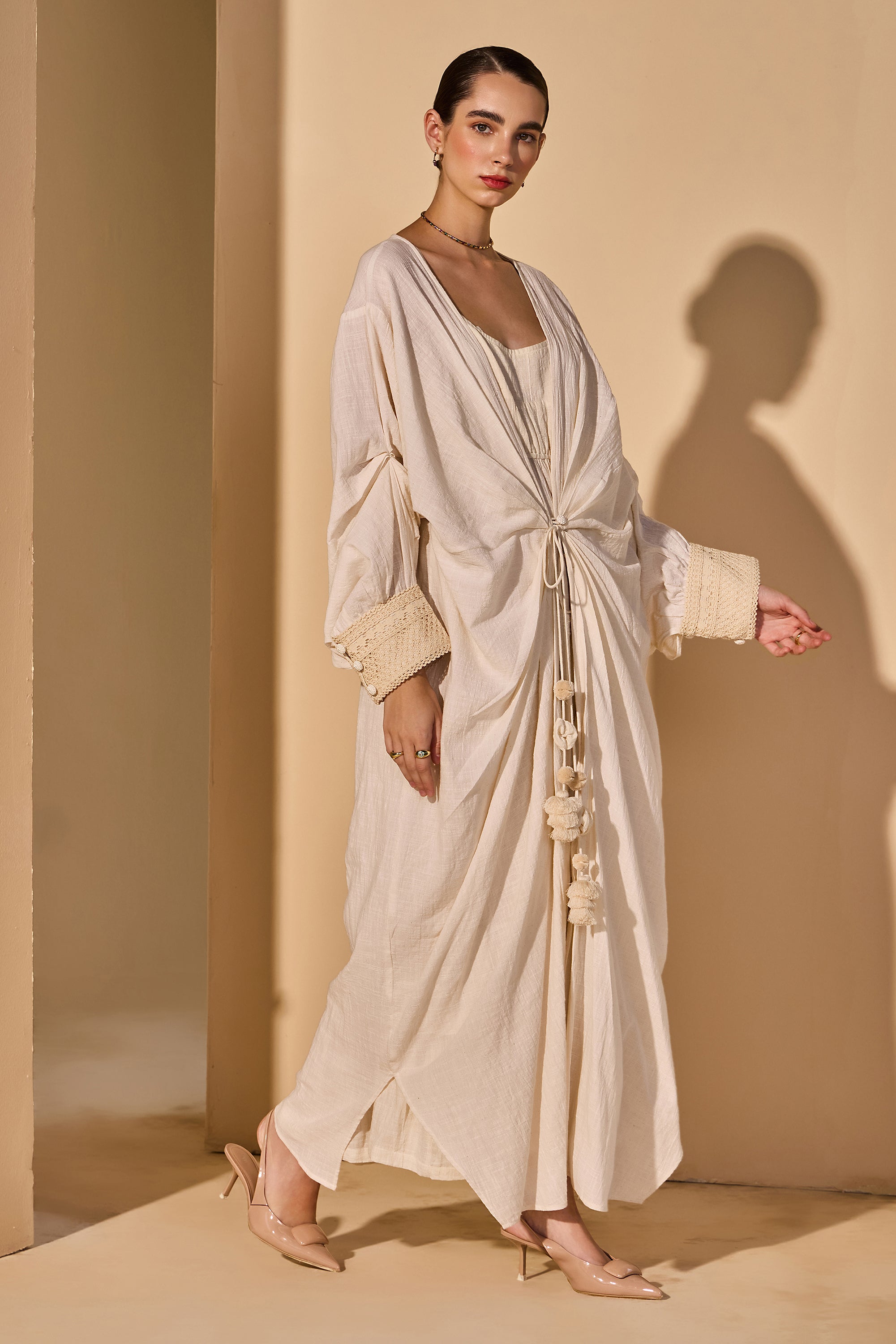 Evania Cotton Slub Jacket with Inner Dress