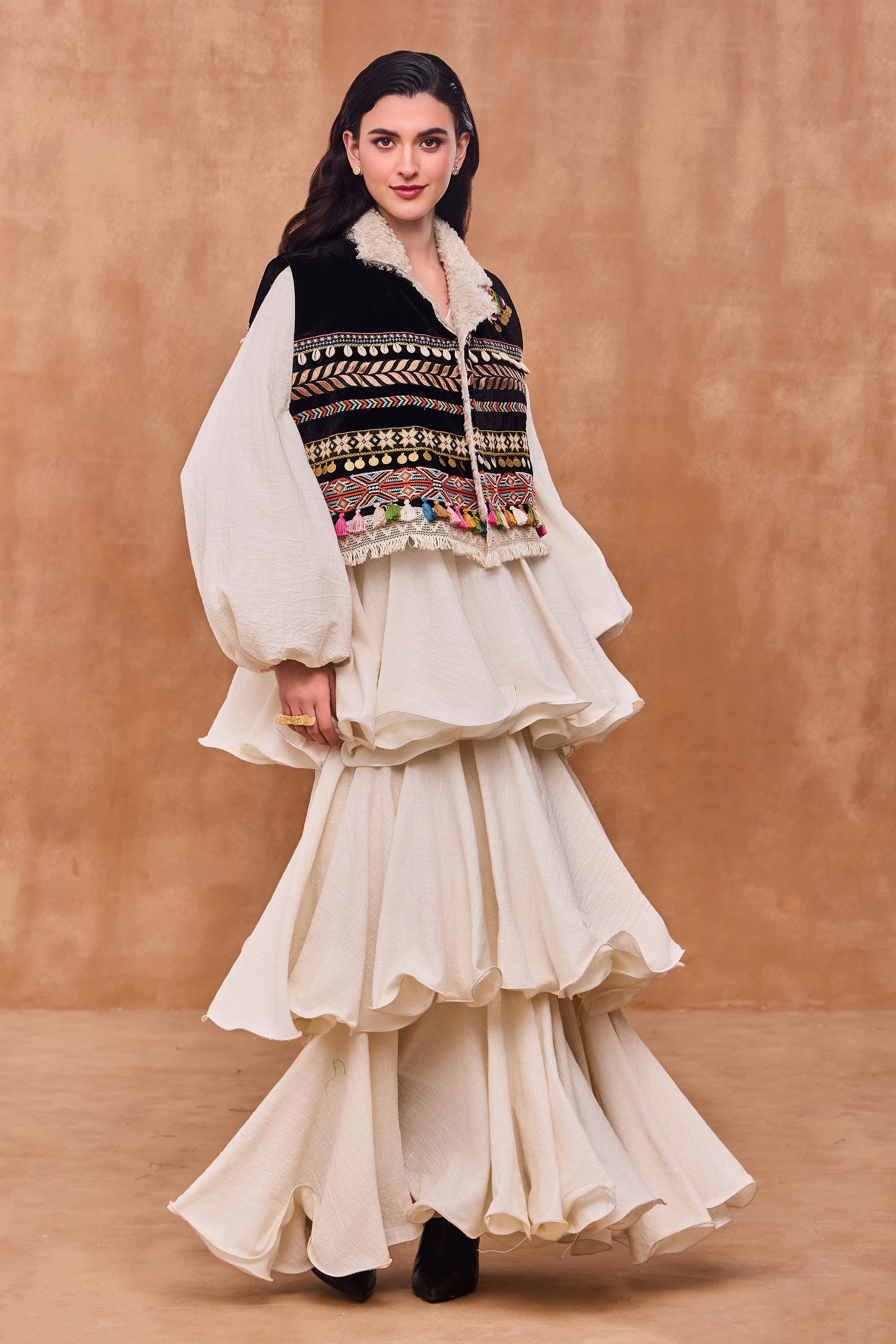 Elowina Embroidered Short Jacket with Embellishment