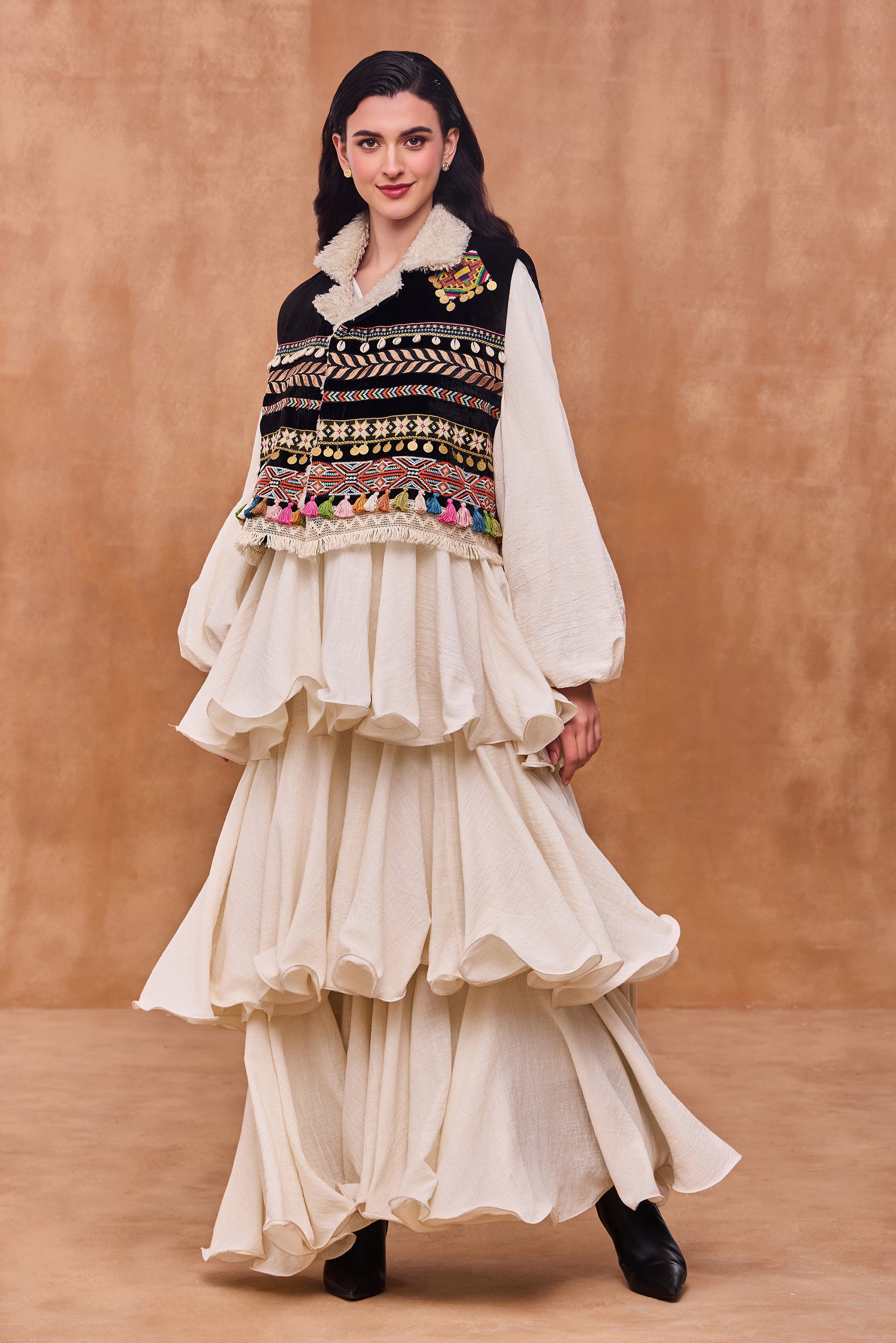 Elowina Embroidered Short Jacket with Embellishment