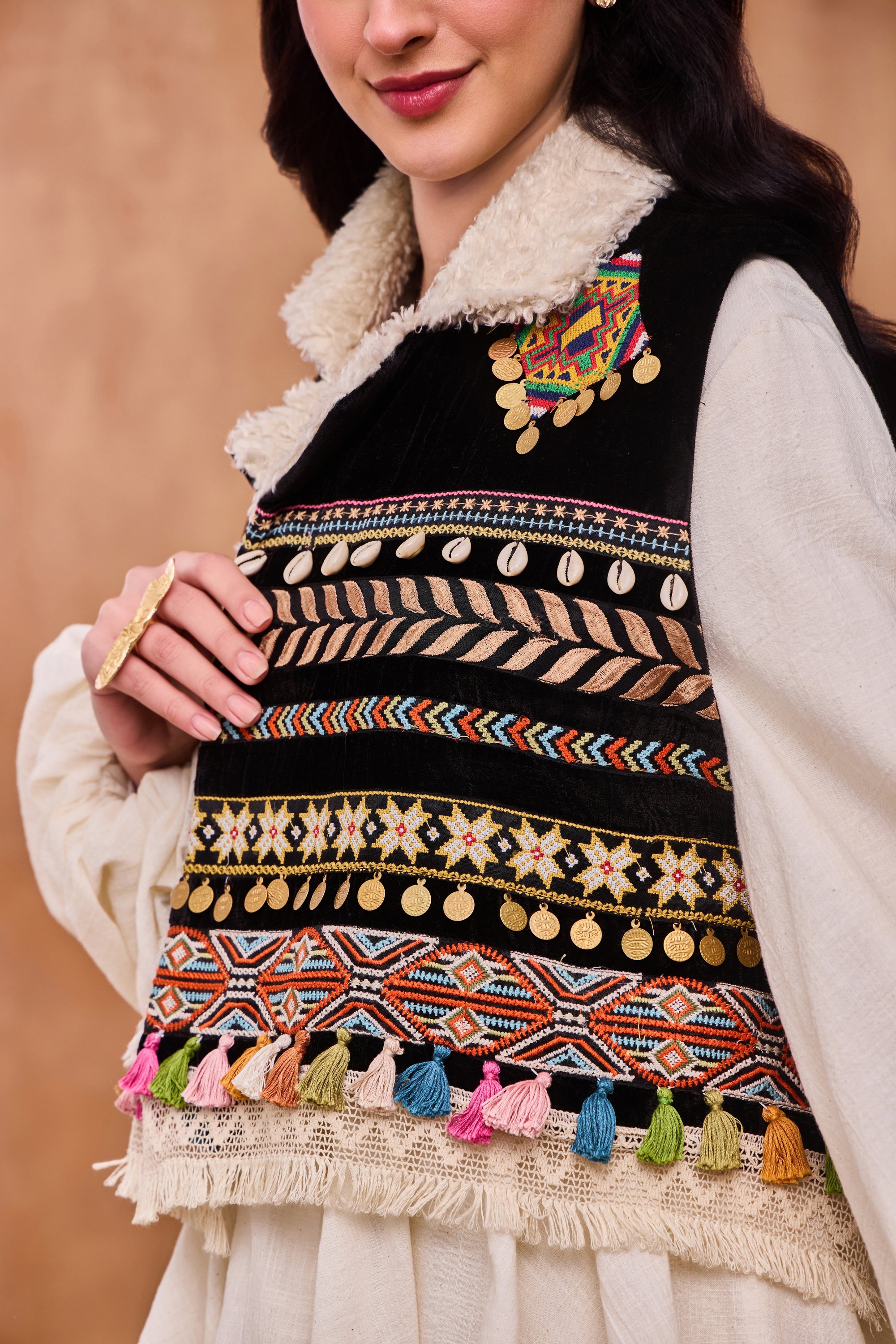 Elowina Embroidered Short Jacket with Embellishment