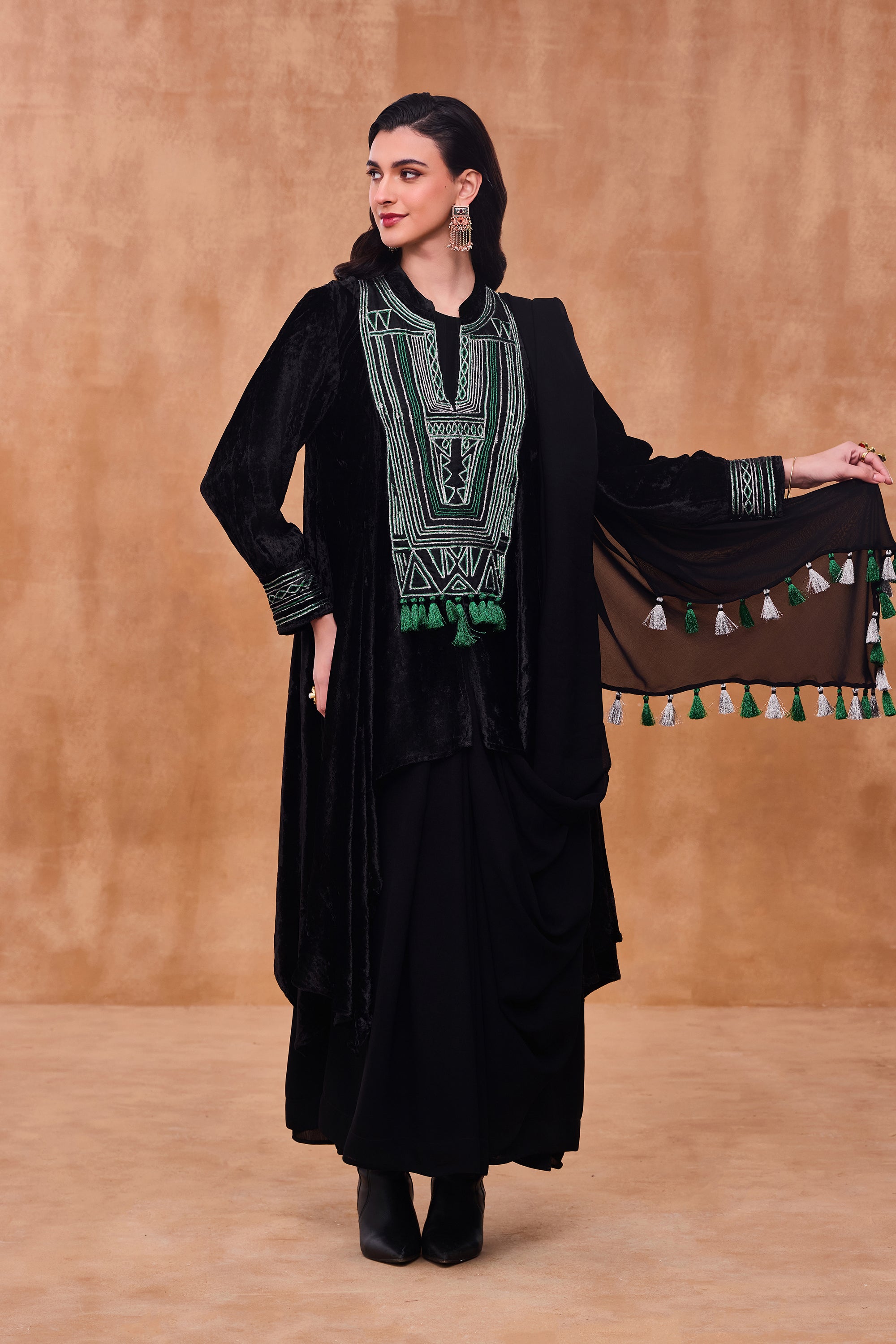Bralysa Embroidered Draped Jalabiya